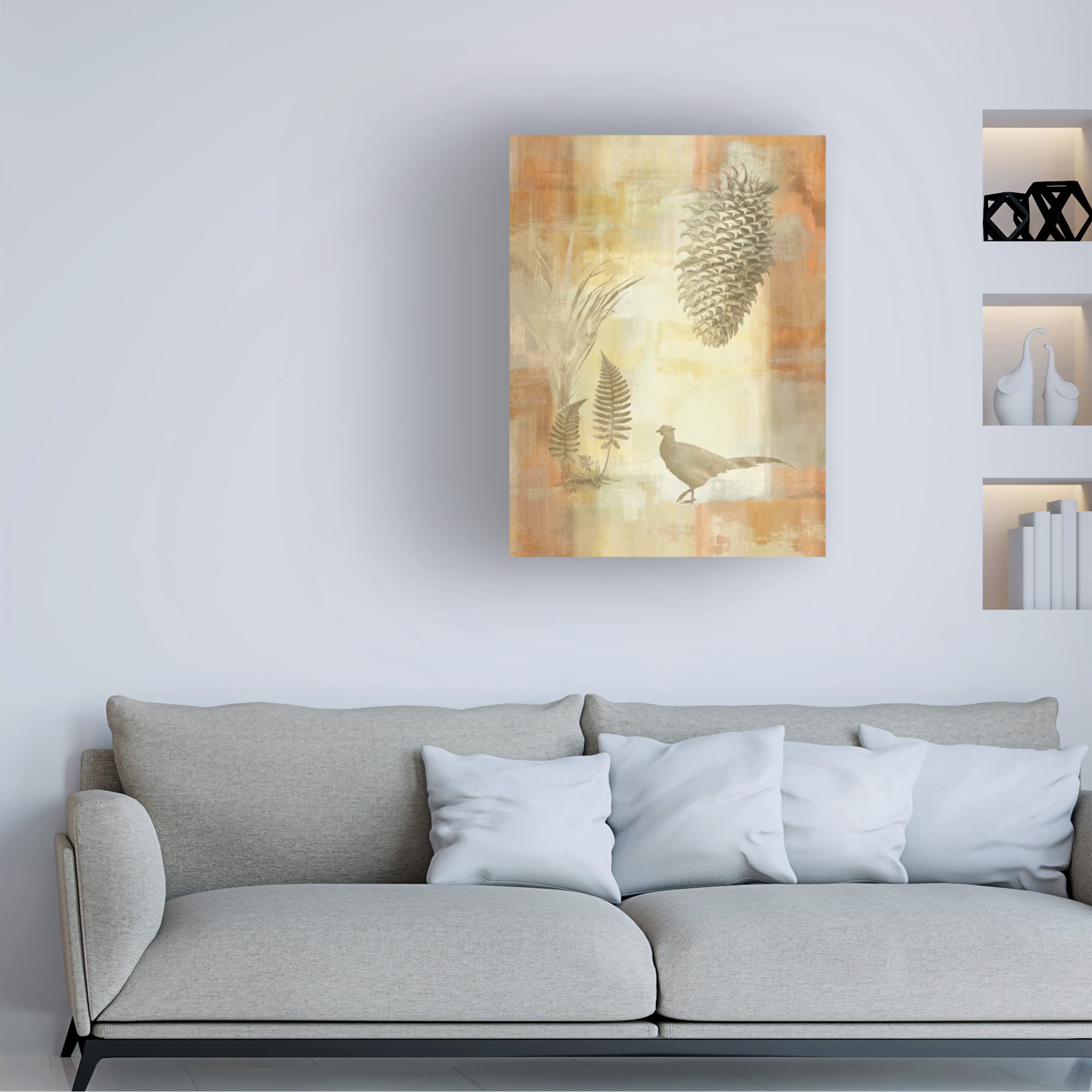 Trademark Fine Art 'Autumn Mood II' by Cora Niele - Handmade Canvas Wall Art for Living Room, Bedroom & Office Decor - Fall Landscape Painting for Home & Gifts