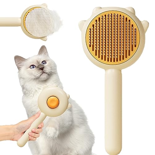 BAIJAHUXI 2023 Magic Pet Comb - Cat & Dog Hair Brush for Grooming, Shedding Control, and Massage - Works on Long & Short Hair Pets (Yellow) - Perfect for Home Pet Care & Professional Grooming
