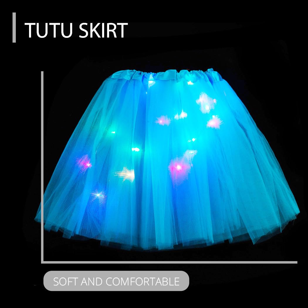 TWINKLEDE LED Light Up Tutu Skirt - Sparkly Tulle Dance Skirt for Women | Ballet, Party, Rave Costume | Perfect for Dance Performances, Halloween & Festive Celebrations