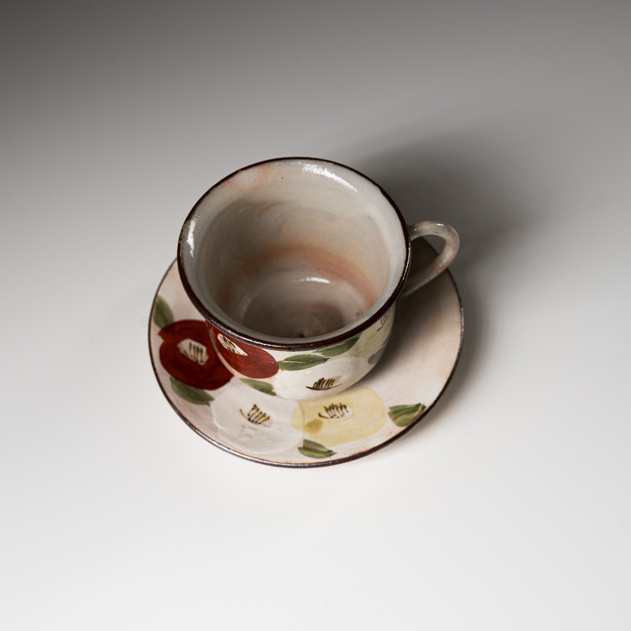 Handmade Kyo Kiyomizu Ware Mini Espresso Cup Set - Traditional Japanese Camellia Design Ceramic Tea Cups for Coffee, Espresso & Matcha | Perfect for Home, Cafe & Gift Giving