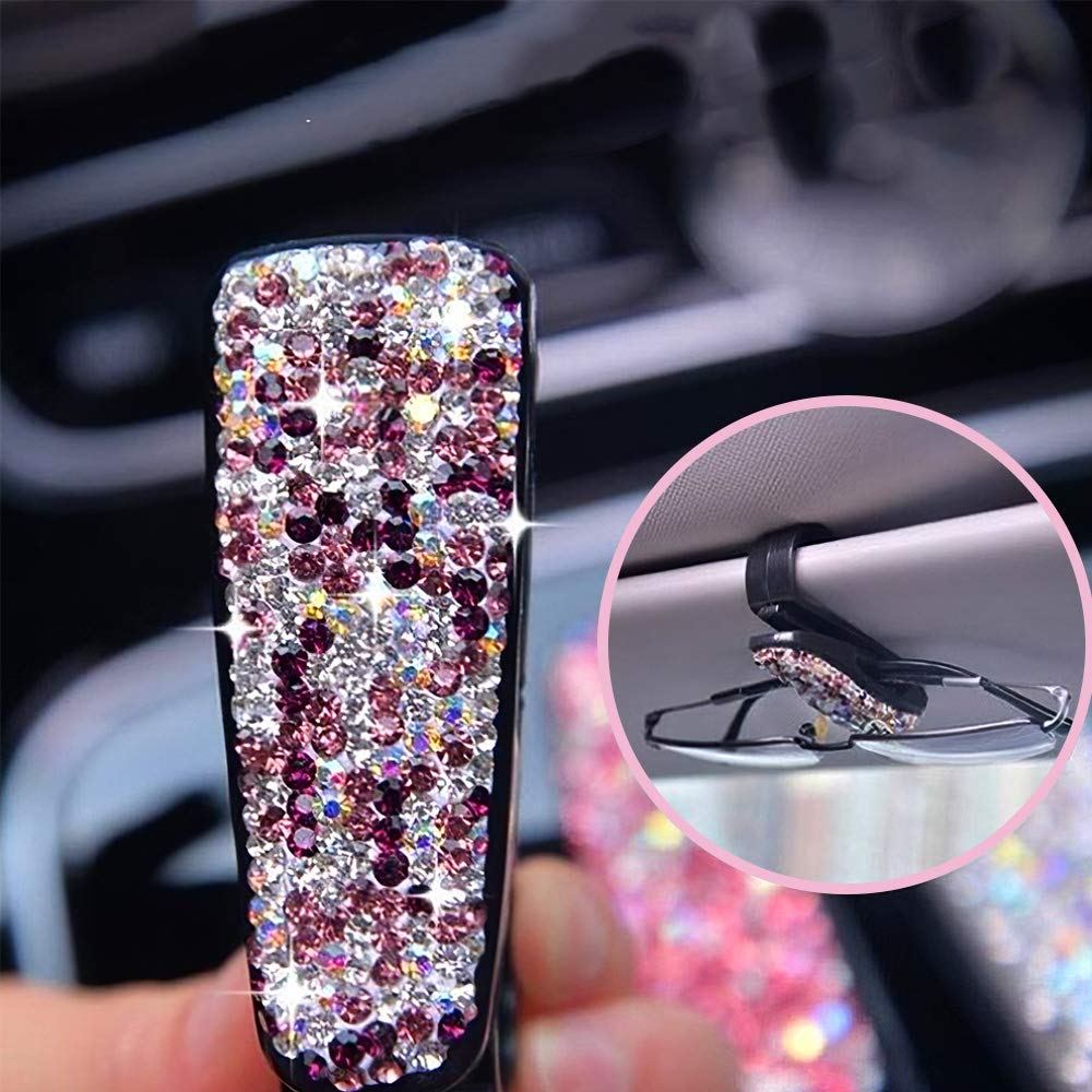Sparkling Crystal Car Phone Holder Mount - 360° Adjustable Dashboard & Windshield Car Accessory for Women (Pink) | Perfect for Safe Driving & Stylish Commuting