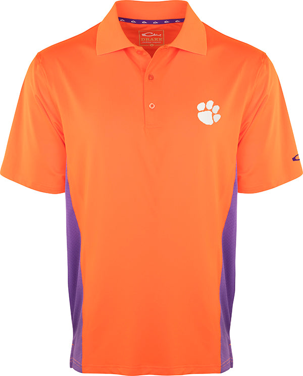 Clemson Performance Polo Shirt for Men - Breathable Mesh Side Panels - Moisture Wicking Golf & Tennis Shirt - Perfect for Sports & Casual Wear