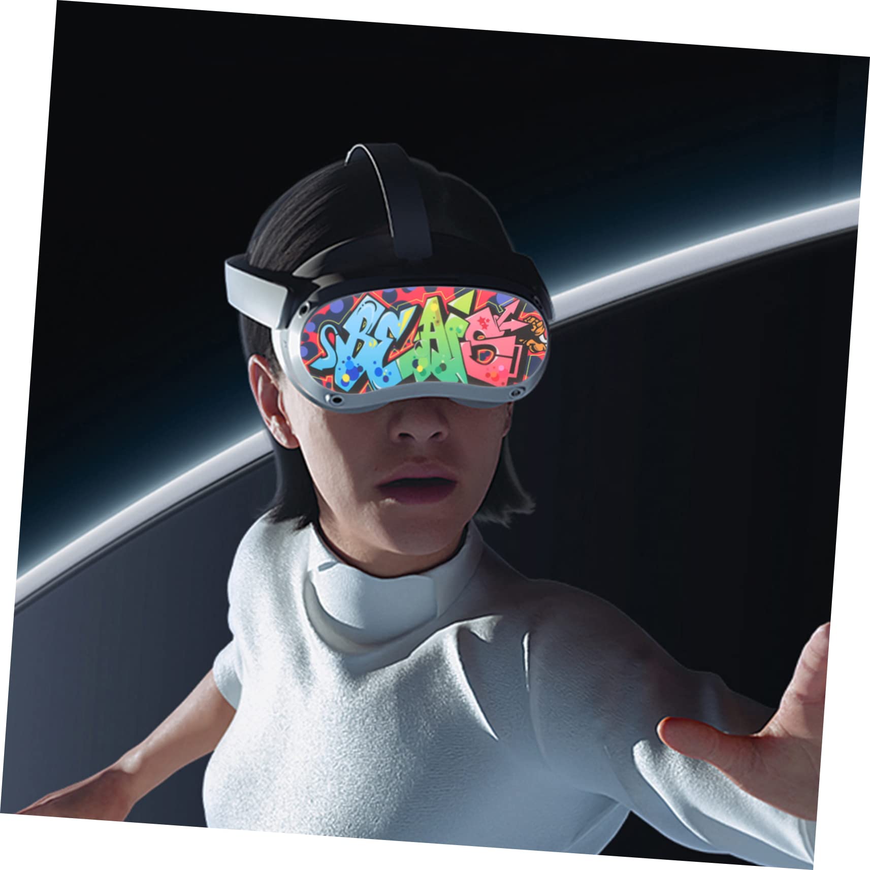 TINEASUR Protective VR Glasses Sticker - 4-Pack PVC Decals for VR Headset & Controller - Easy to Apply - Perfect for VR Gaming, Entertainment & Device Protection