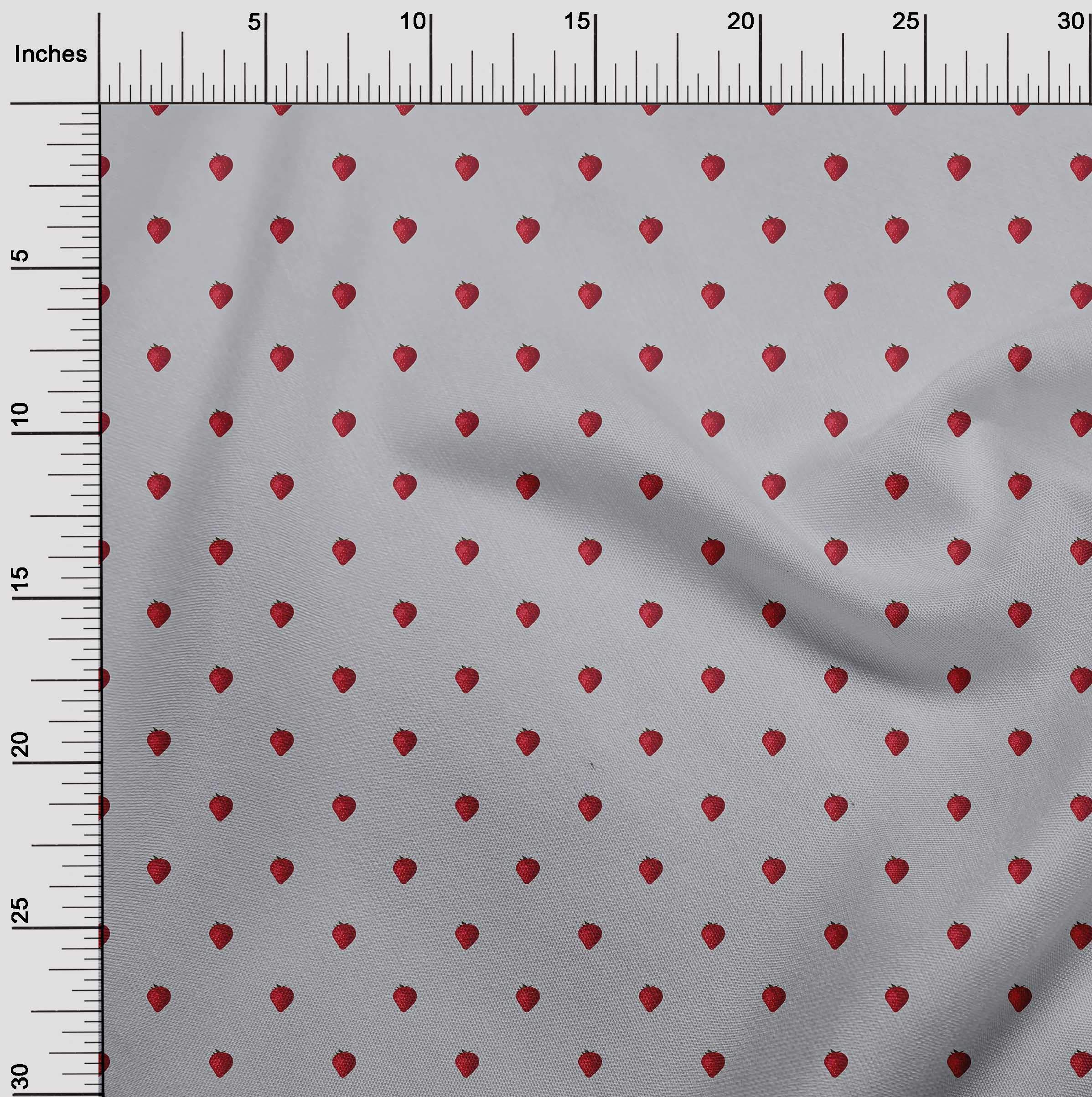 oneOone Cotton Cambric Fabric - Strawberry Fruit Printed Craft Fabric - 56 Inch Wide - Perfect for DIY Sewing, Quilting, Dressmaking & Home Decor Projects
