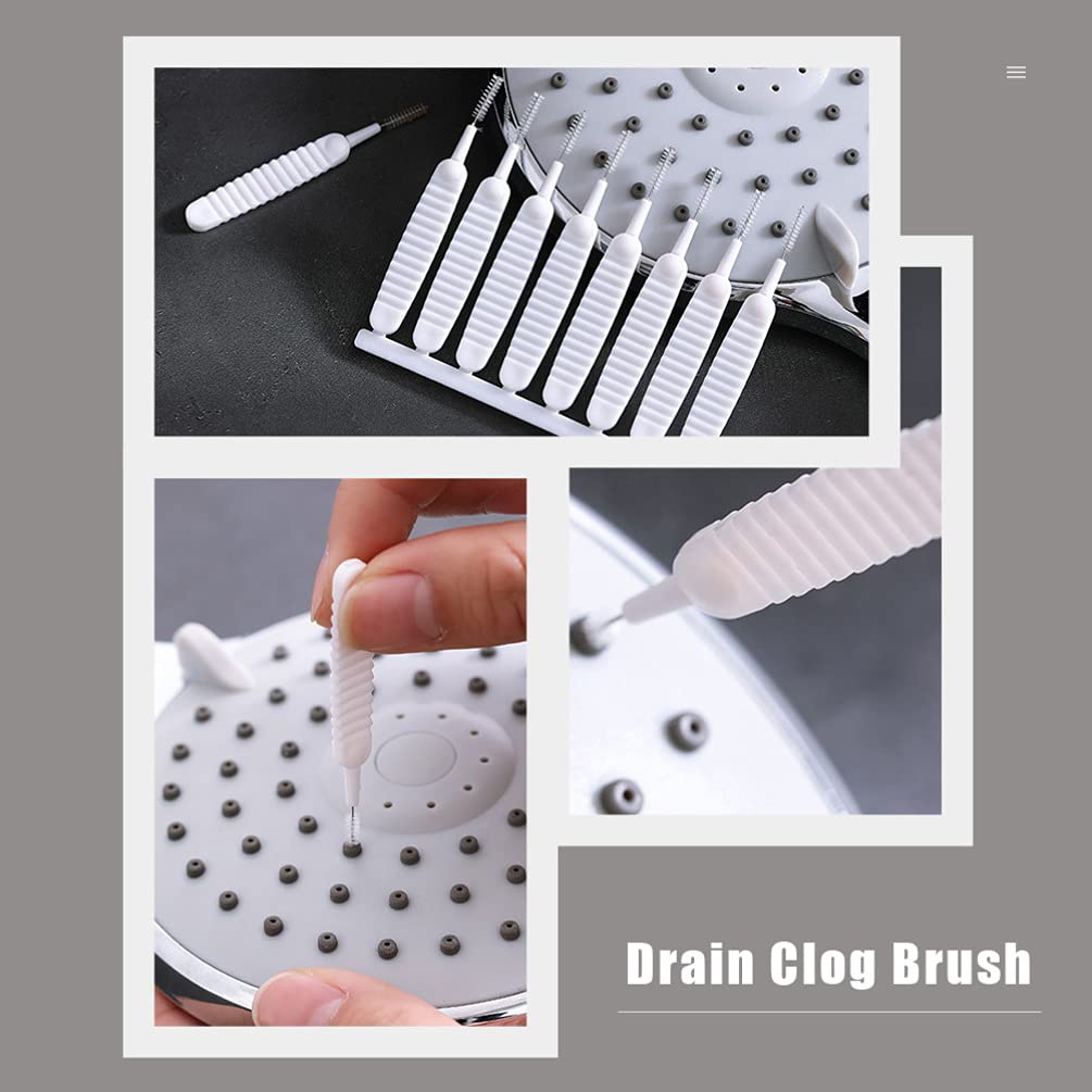 20-Pack Stainless Steel Shower Head Cleaning Brushes - Nylon Bristle Deep Cleaner for Shower Holes, Straws, Pipes & Window Slots - Perfect for Bathroom, Kitchen & Household Cleaning Tasks