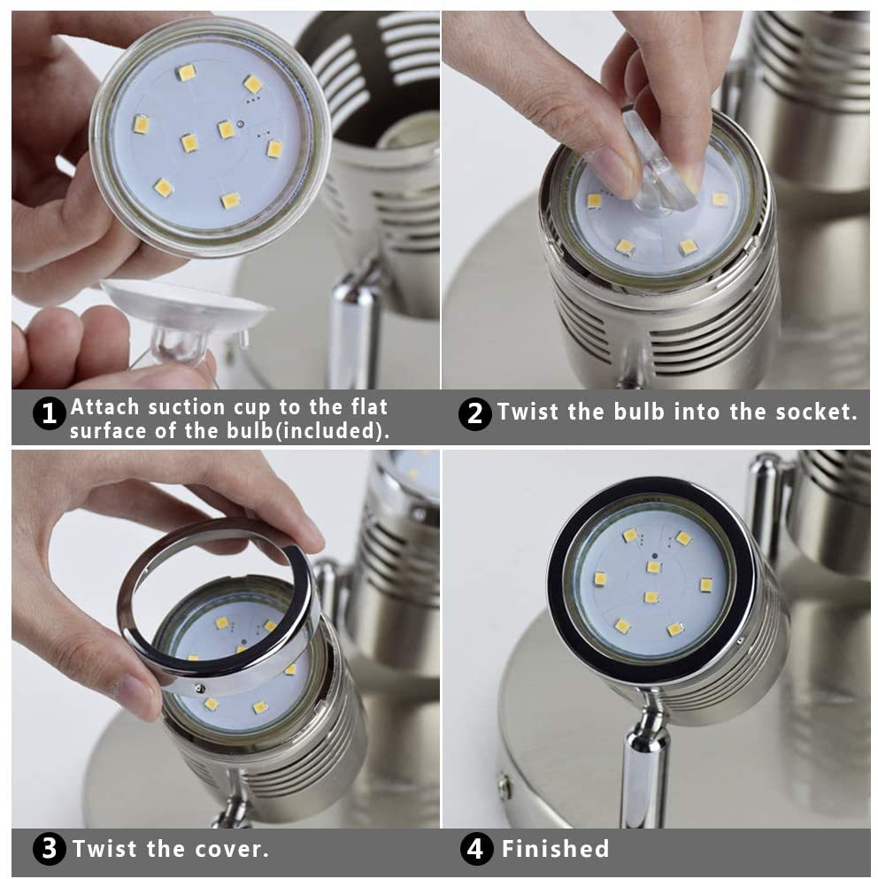 Depuley Industrial Track Light LED Directional Ceiling Spot Light - 3-Light Round Indoor Lighting Fixture with Warm White 3x3W GU10 Bulbs for Kitchen, Dining Room, Hallway, Bedroom & Picture Wall - Perfect for Accent Lighting and Home Decor