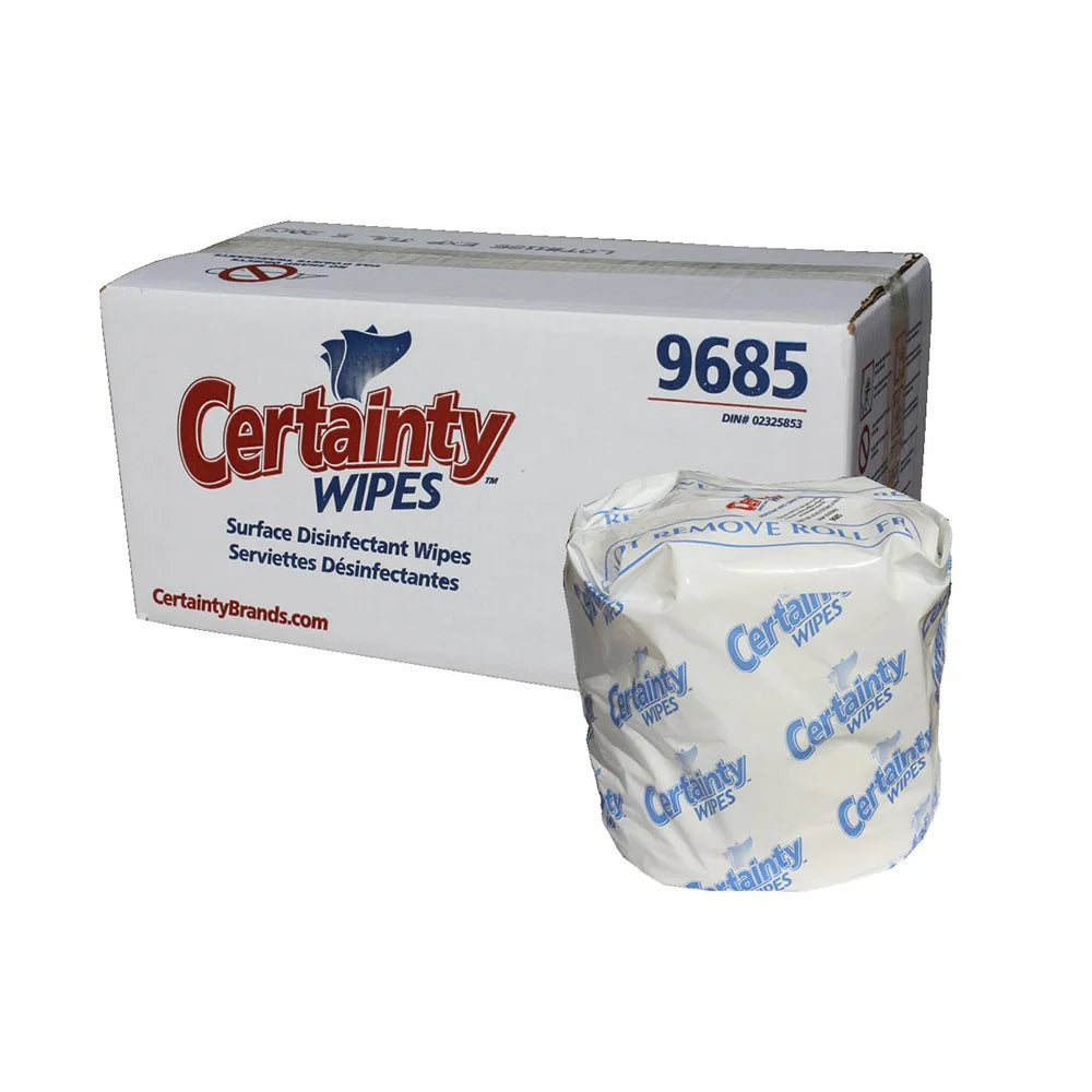 Certainty Disinfectant Wipes - 2 Rolls (800 Wipes) | Kills 99.9% Germs & Bacteria | For Home, Office & Travel Use