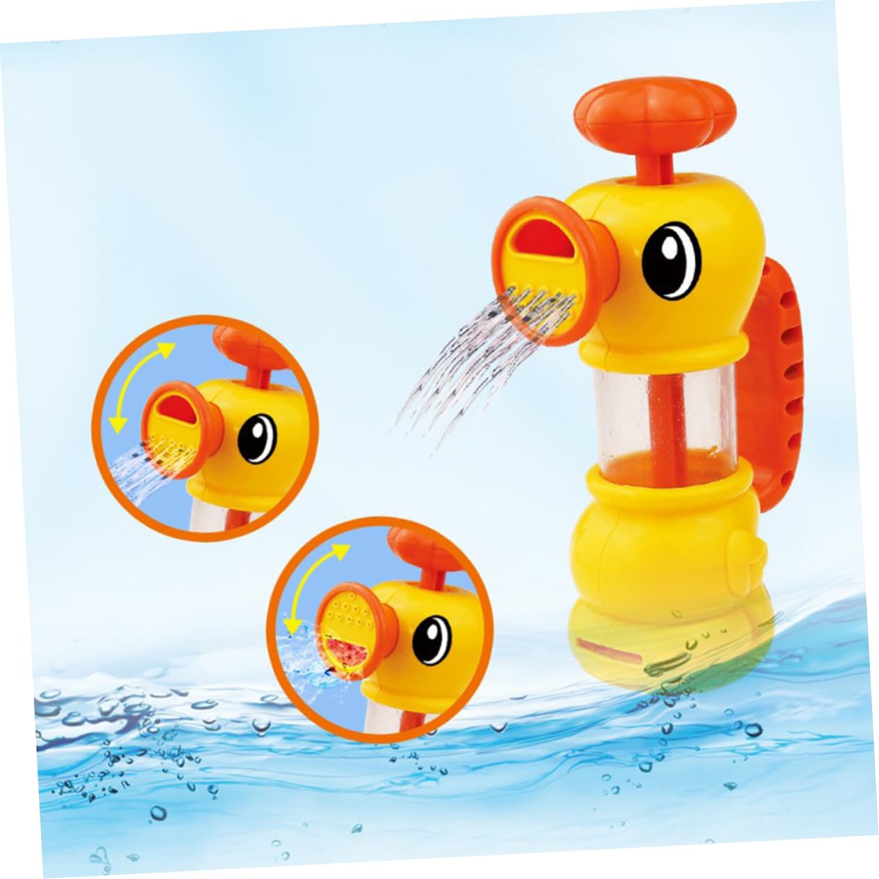 HEMOTON 3-Piece Bathtub Water Sprinkler Toy Set - Manual Water Spray Toys for Kids Bath Time Fun - Yellow Bath Toys for Toddlers & Infants - Perfect for Indoor & Outdoor Water Play