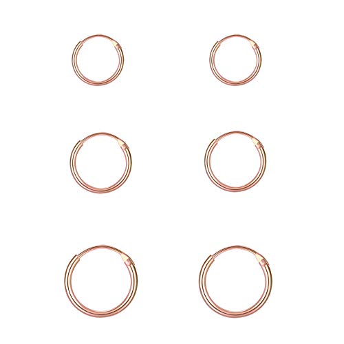 3 Pairs(8/10/12mm)-Rose Gold
