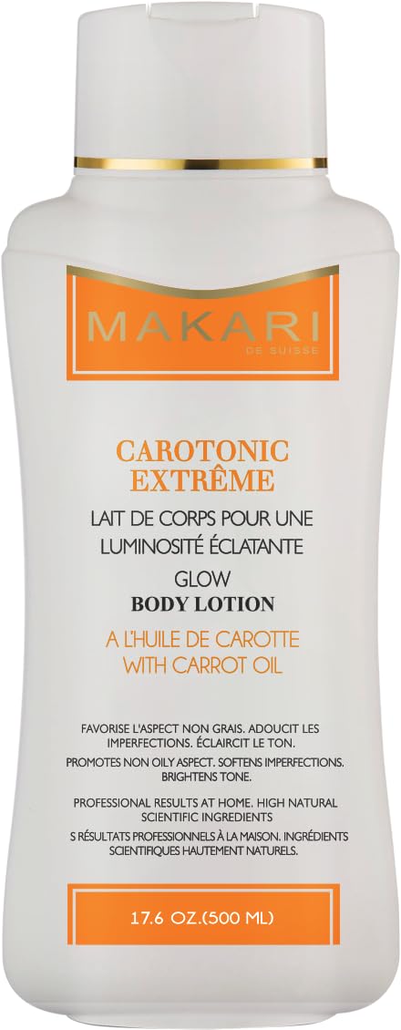 MAKARI Carrot Brilliance Body Lotion - Scar & Mark Reduction with Carrot Oil | Extreme Glow Regenerating Moisturizer for Smooth Skin | Perfect for Daily Hydration & Post-Treatment Care