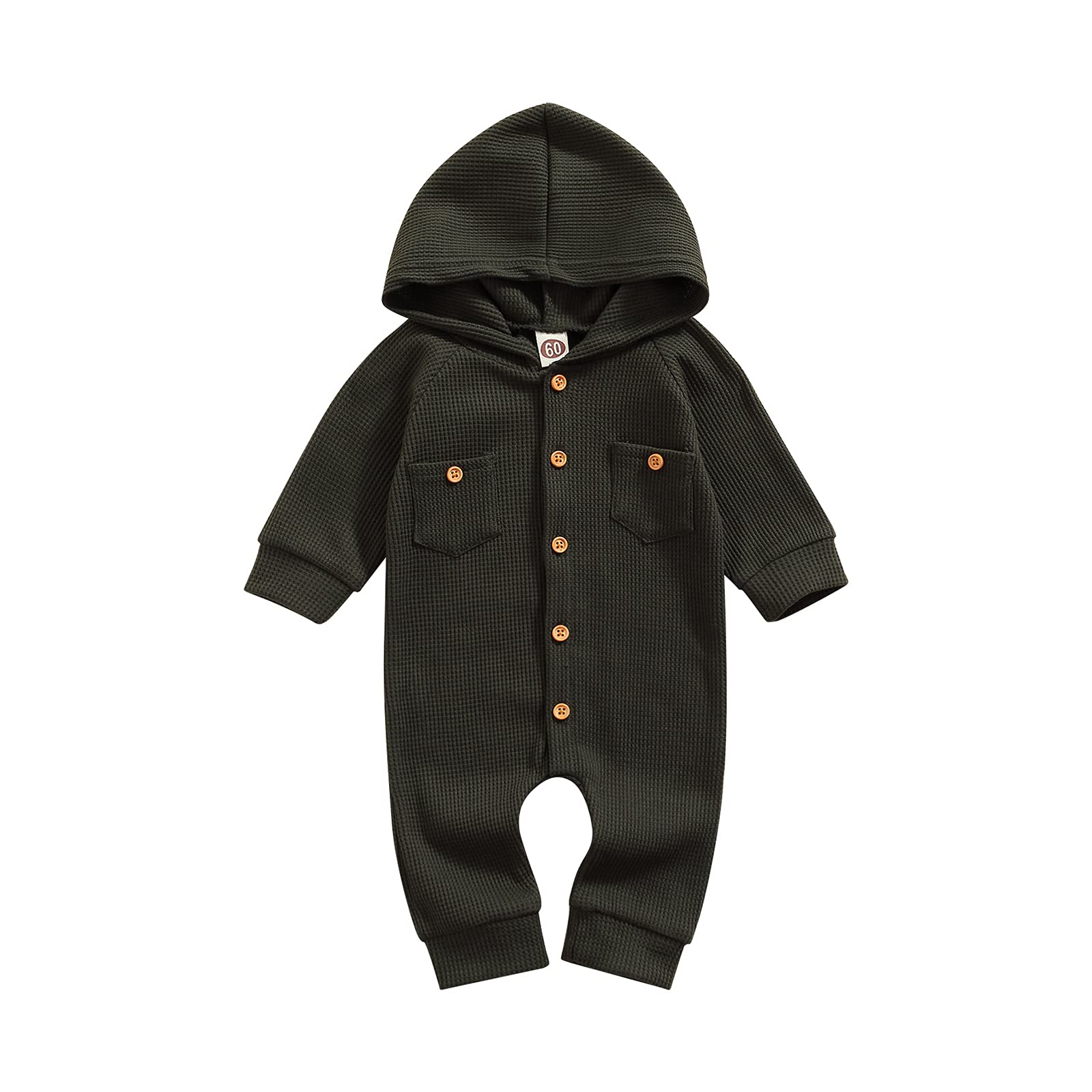 Winter Newborn Baby Romper - Unisex Hooded Jumpsuit with Waffle Cotton & Button Closure for Boys & Girls | Perfect for Cozy Outfits, Photo Shoots & Daily Wear