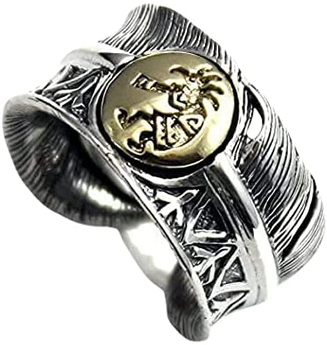 Sterling Silver Kokopelli Feather Hawk Wings Adjustable Open Rings for Women - Boho Chic Jewelry for Everyday Wear, Gift Giving & Spiritual Healing