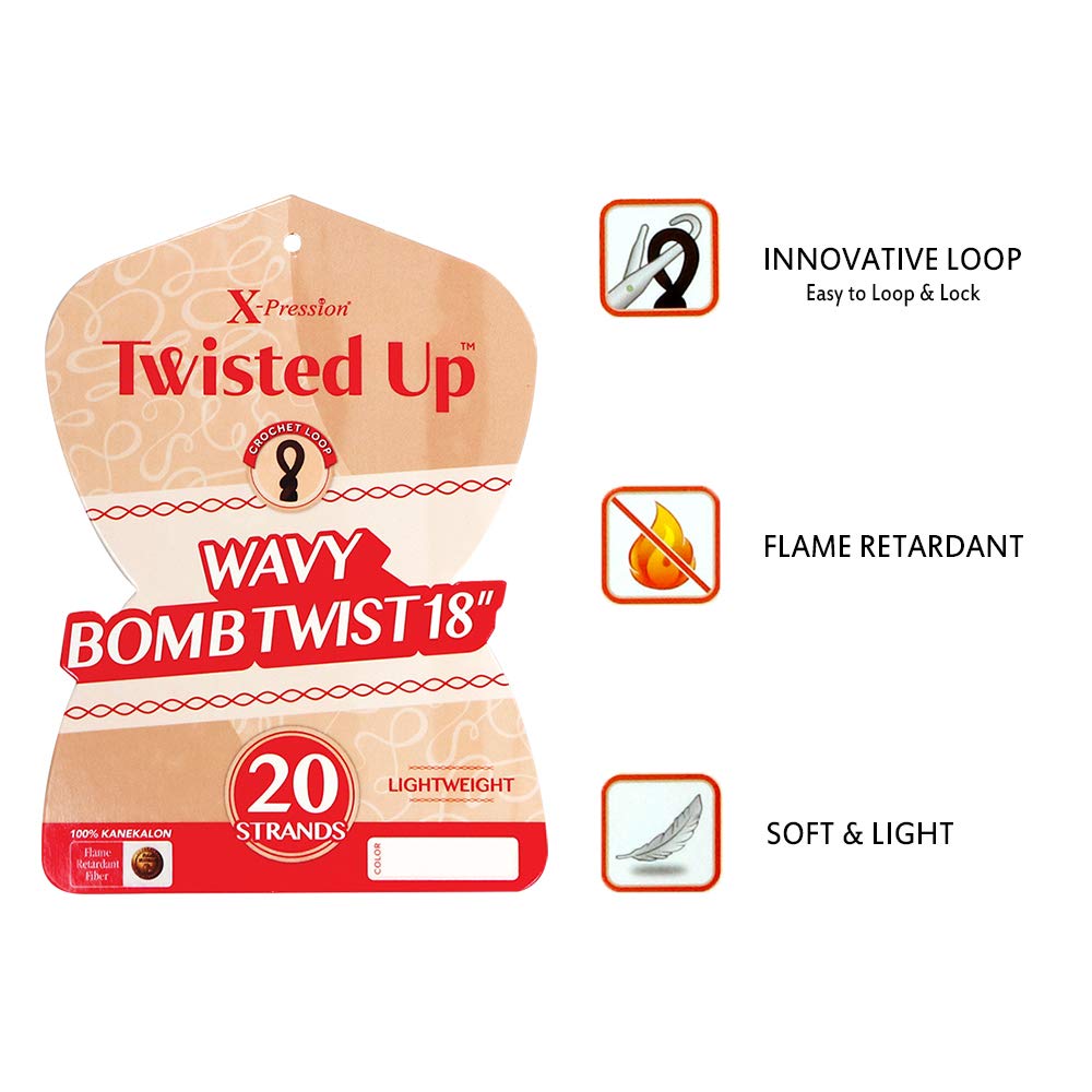 Outre Crochet Braids X-Pression Twisted Up Wavy Bomb Twist 18
