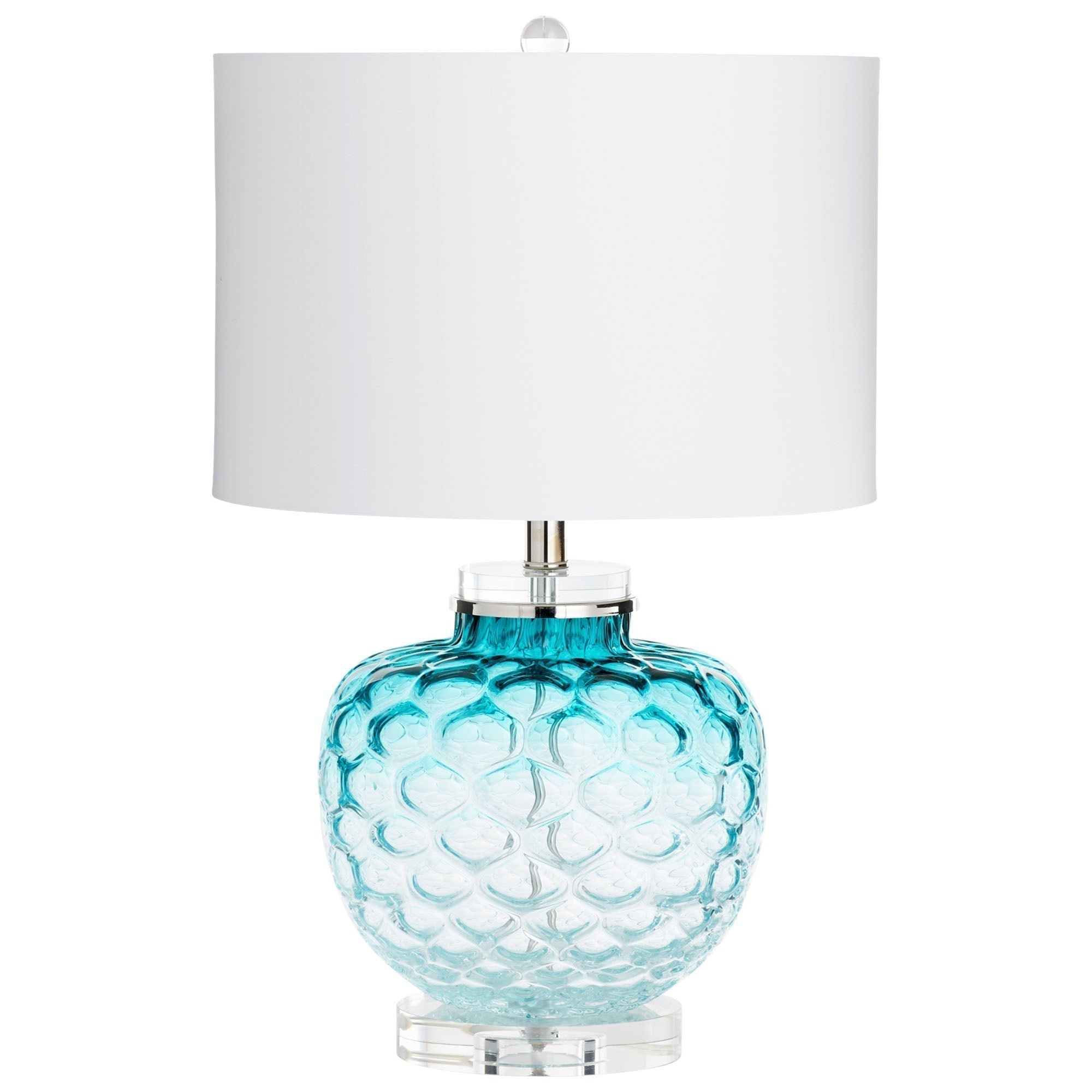 Cyan Design 09283 Ballard Table Lamp - Teal Blue Glass Shade with Antique Brass Base - Perfect for Bedroom, Living Room & Office Decor