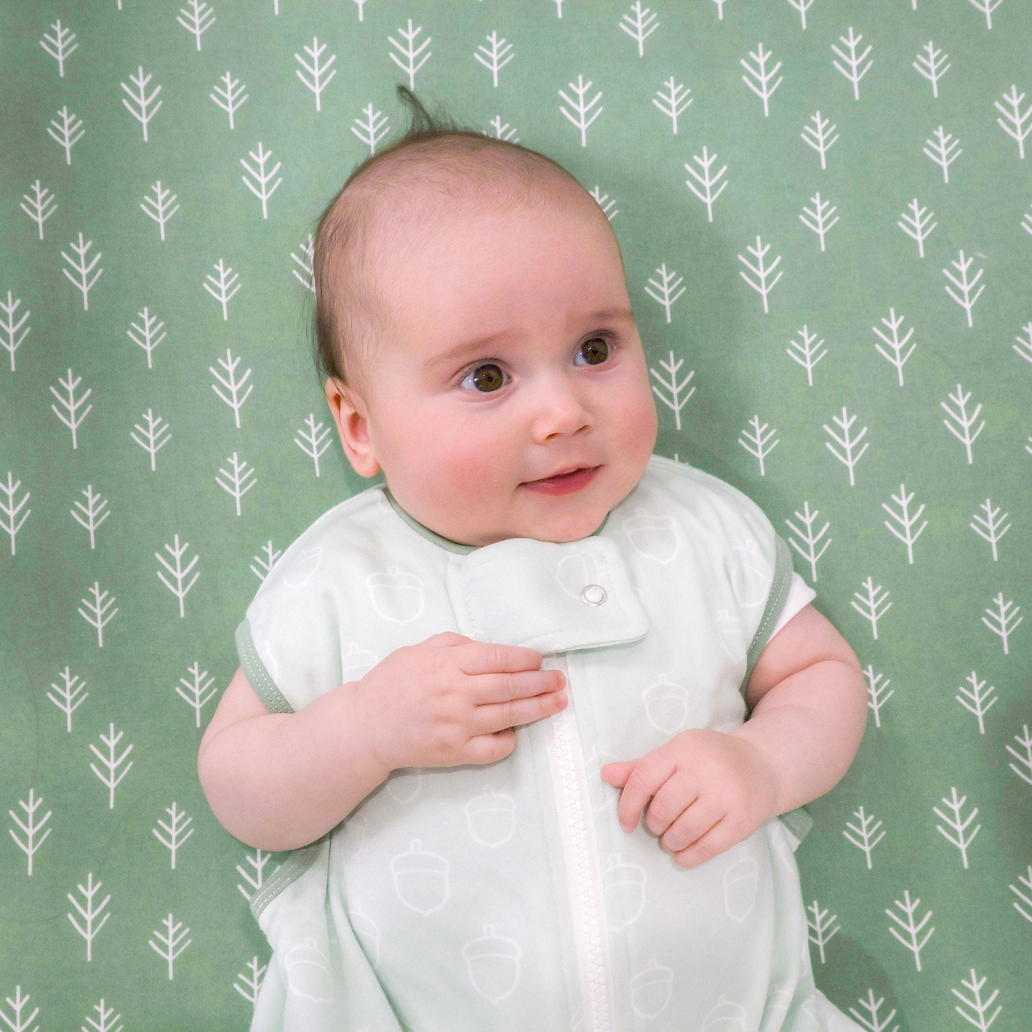 Nordic 1.0 TOG Baby Sleep Sack - Breathable Cotton Sleeping Bag for Infants 0-24 Months, Avocado Forest Print - Perfect for Nursery, Daycare & Travel