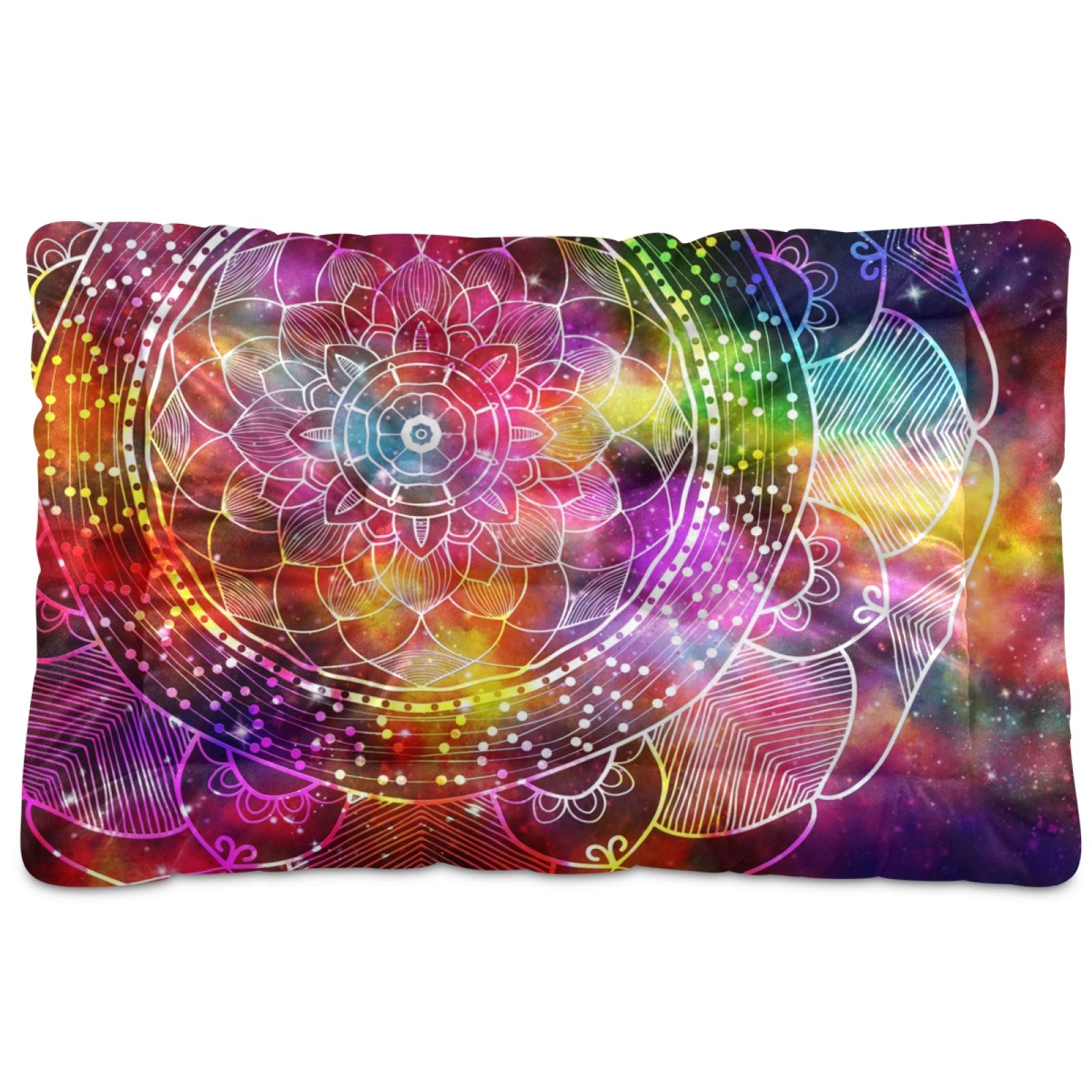 KEEPREAL Galaxy Mandala Pet Bed - Ultra Soft Rectangle Dog Bed & Cat Bed for Small Medium Large Dogs (36x24 Inches) - Calming Comfort Bed for Pets - Perfect for Living Room, Bedroom or Crate
