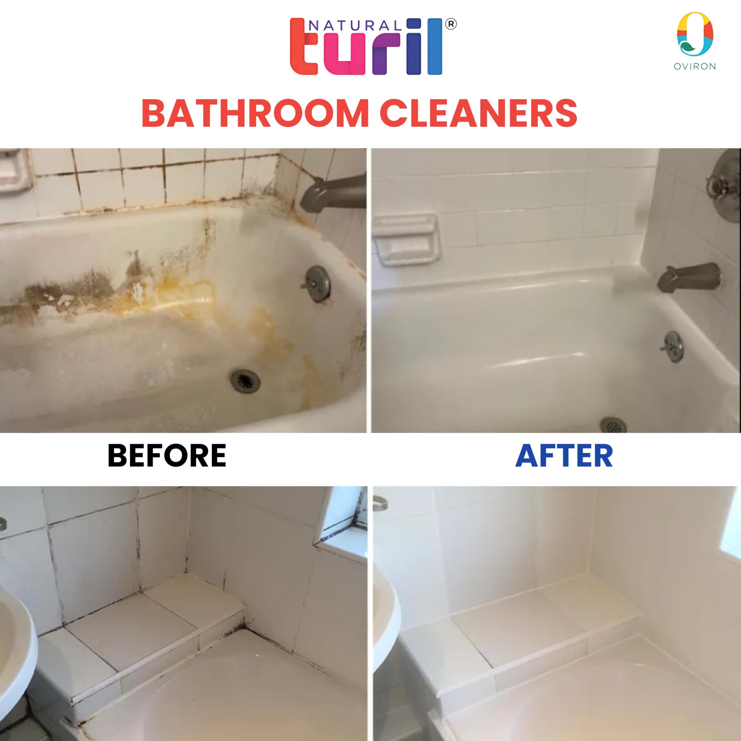 Turil Toilet Cleaner, Floor Cleaner & Bathroom Cleaner Combo Pack (3 x 1L) - Fast Stain Remover for Hard Water & Limescale - Biodegradable, Skin & Pet Friendly - Long-Lasting Freshness for Floors, Tiles & Surfaces - Perfect for Bathrooms, Kitchens & Household Cleaning