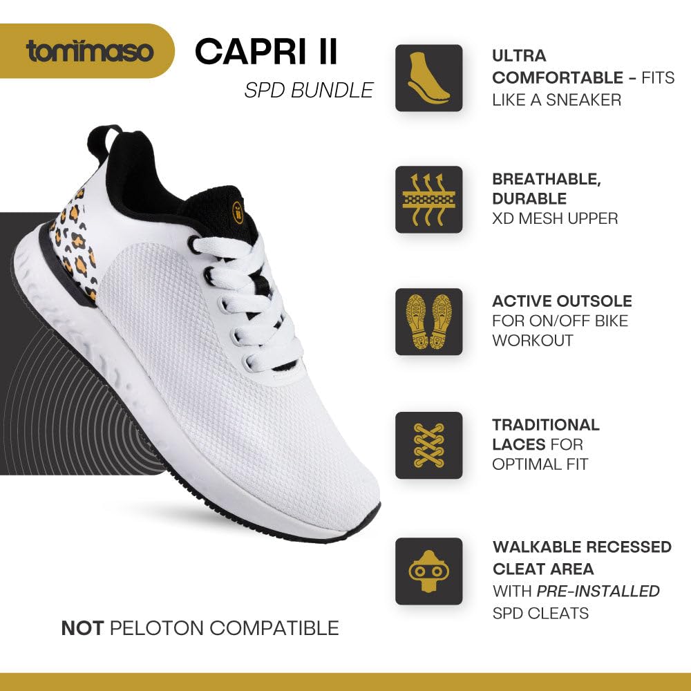 Tommaso Women's Cycling Shoes - SPD Cleat Compatible for Indoor & Outdoor Biking - Lightweight Walkable Bike Shoes for Peloton, Road & Mountain Cycling - Perfect for Commuting, Spinning Classes & Fitness Training