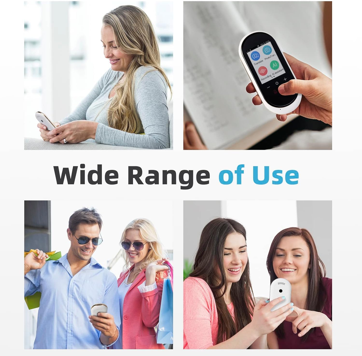2-Way Instant Language Translator Device - Supports 106 Languages with Voice, Text, Offline & Photo Translation | High Accuracy Portable Translator for Travel, Business Meetings & Language Learning