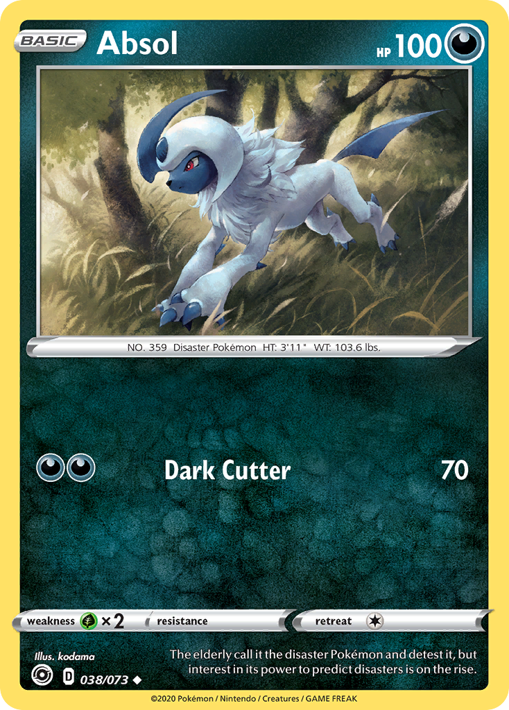 Absol (038/073) Pokemon TCG Card - Sword & Shield: Champion's Path - Rare Holo Foil Trading Card for Collectors & Players | Perfect for Deck Building, Battles & Pokemon Card Collections