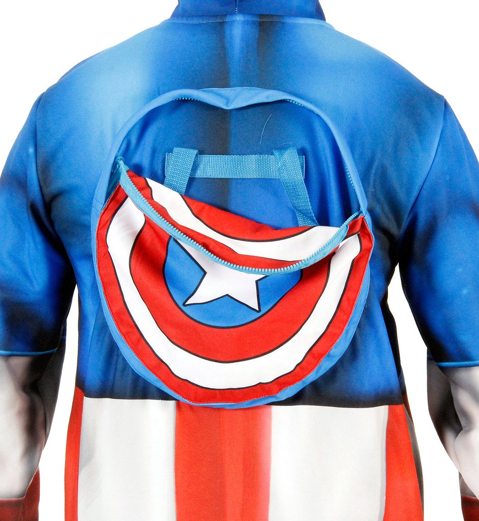 Captain America Fleece Zip Hoodie with Backpack - Marvel Superhero Cosplay & Casual Wear for Men & Women - Perfect for Halloween, Comic Con & Everyday Fashion