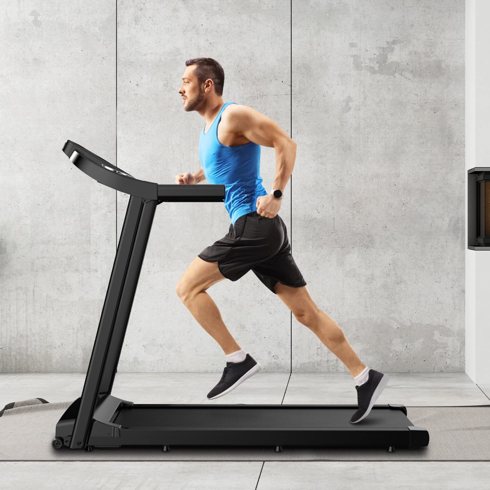 TOHOSP 2.5HP Foldable Electric Treadmill with LCD Display & Bluetooth Speakers - Motorized Running Machine for Home, Apartment & Small Spaces - Perfect for Cardio, Weight Loss & Indoor Workouts