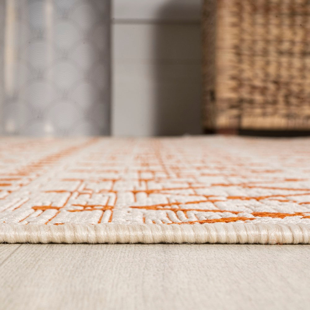Ourika Moroccan Geometric Textured Weave Rug - Indoor/Outdoor Area Rug for Living Room, Bedroom, Patio & Deck - Boho Chic Home Decor
