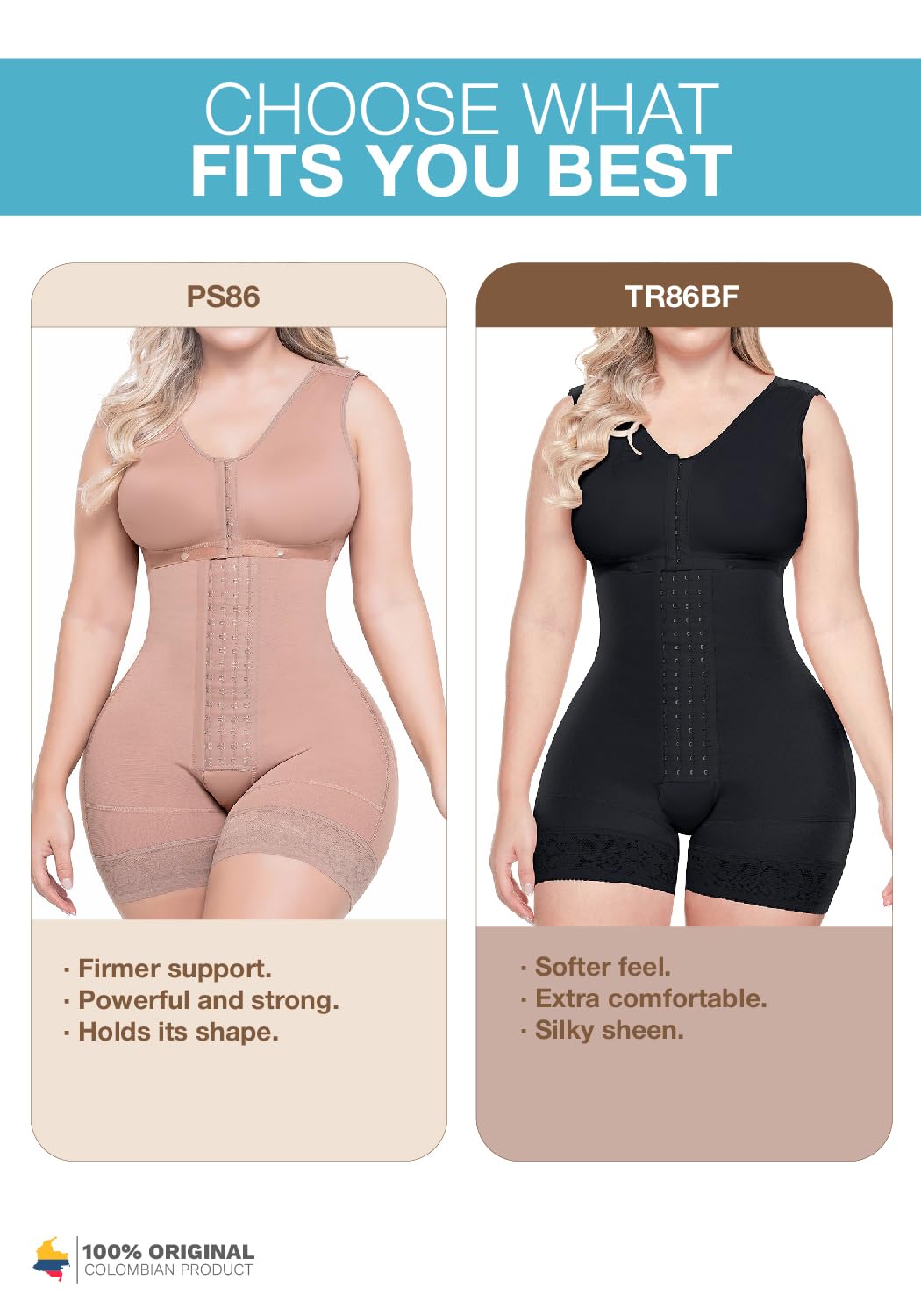 Sonryse Colombian Post-Surgery Compression Garment for Liposuction & BBL - Stage 2 Shapewear for Women | Medical Recovery & Body Contouring After Cosmetic Surgery