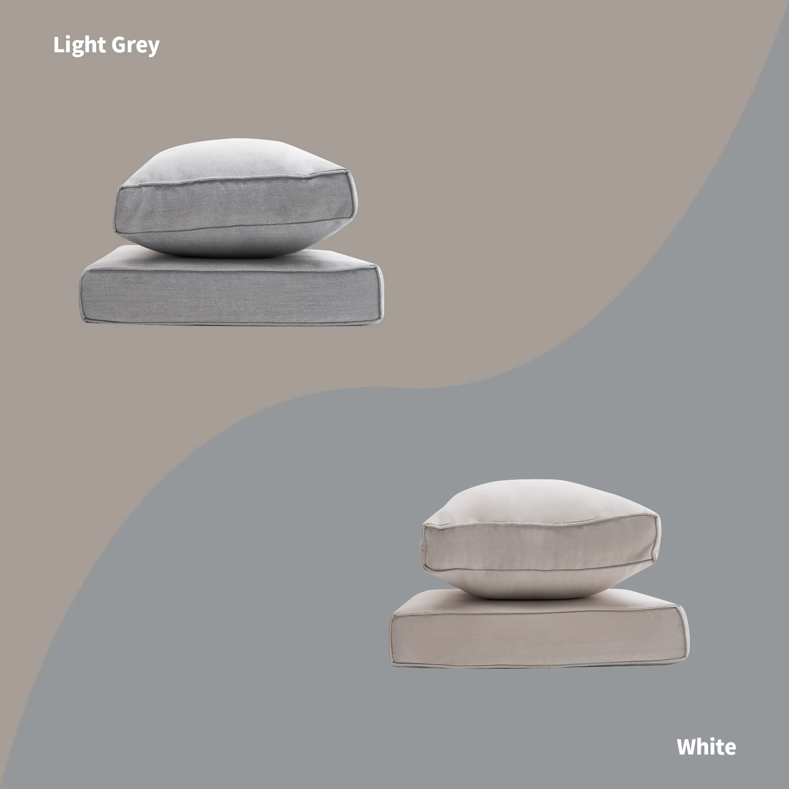Outdoor Deep Seating Cushion Set 21.7x21.7 Inch - Thick Foam Replacement Patio Furniture Cushions, Dark Grey - Perfect for Backyard, Poolside & Garden Lounge Chairs