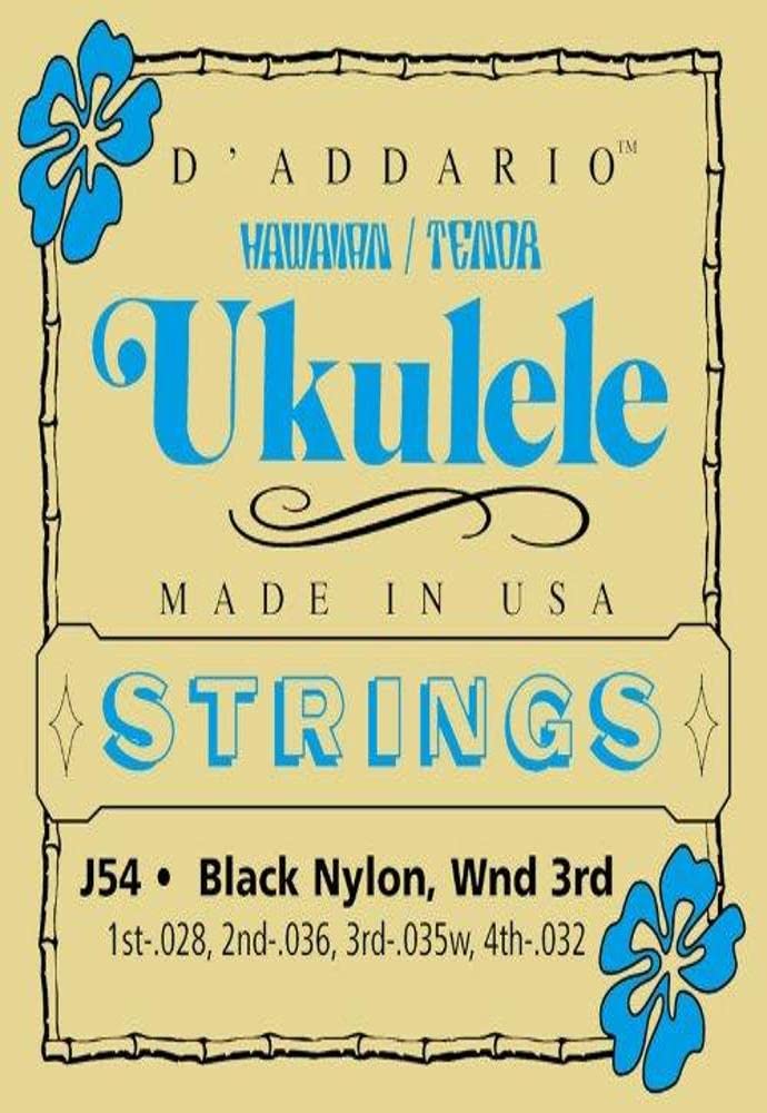 D'Addario J54 Tenor Ukulele Strings - Premium Fluorocarbon for Hawaiian Music & Professional Performance | Perfect for Concerts, Recording & Live Shows