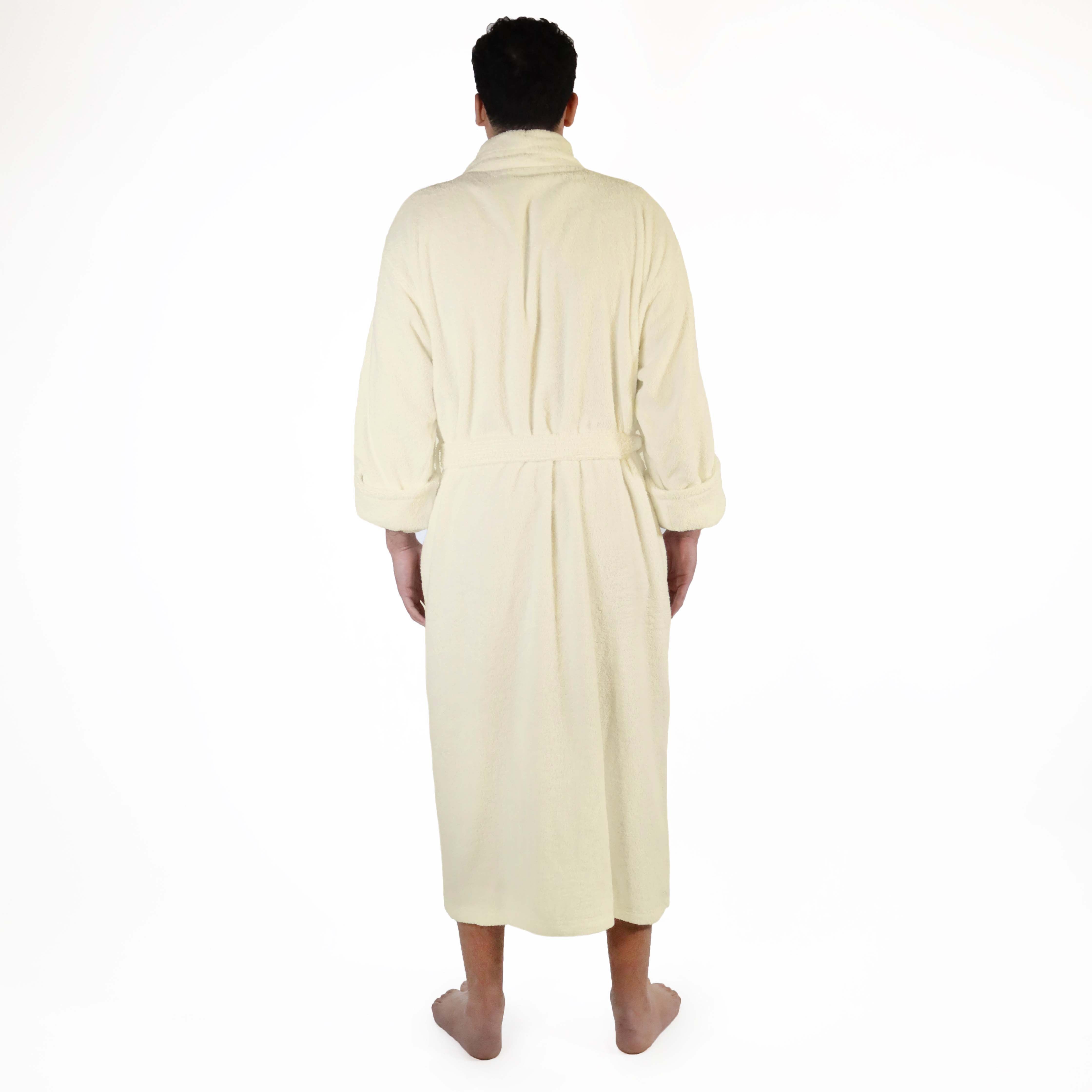 Premium Turkish Cotton Bathrobe for Women & Men - Unisex Shawl Collar Long Robe - Soft Spa, Lounge & Hotel Style Bathrobe for Relaxation at Home