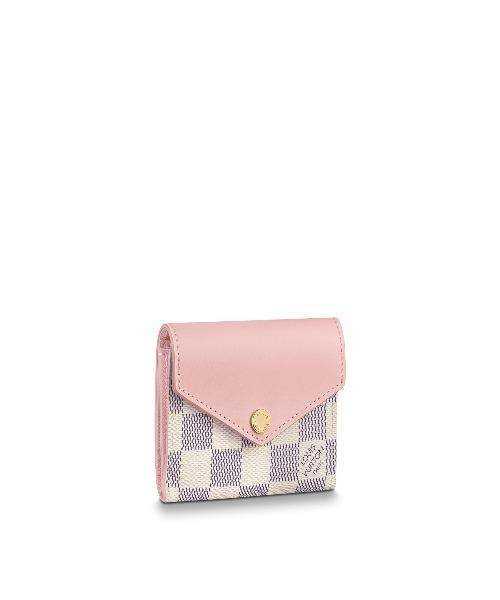 Authentic Louis Vuitton Zoé Wallet in Damier Azur Canvas - Eau de Rose Pink | Luxury Compact Wallet for Women | Perfect for Everyday Use, Travel & Gifting