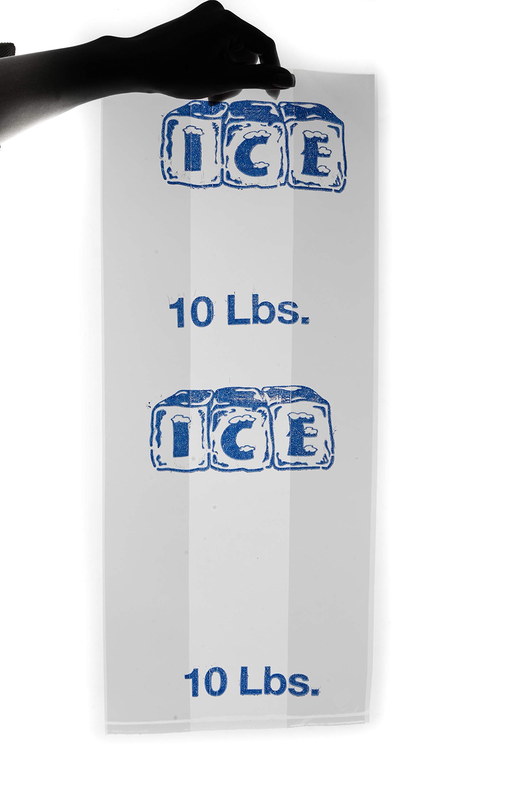 [2000 Pack] 10 LB Clear Poly Ice Bags 11