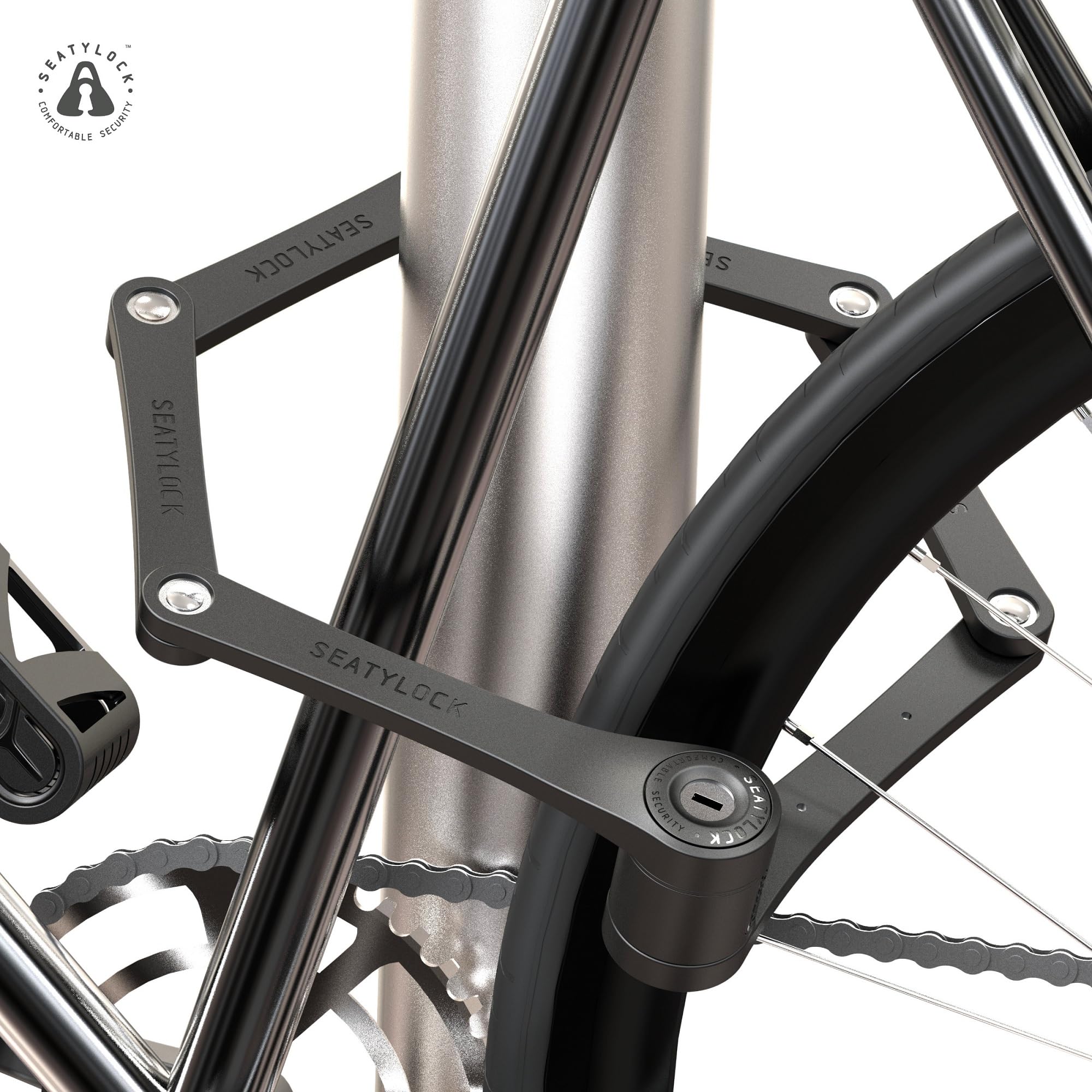 Seatylock FoldyLock Compact Folding Bike Lock - Lightweight High Security Bicycle Lock with Keys & Case - Heavy Duty Anti-Theft Protection for Bikes, Scooters & E-Bikes - Perfect for Commuting, Urban Riding & Travel