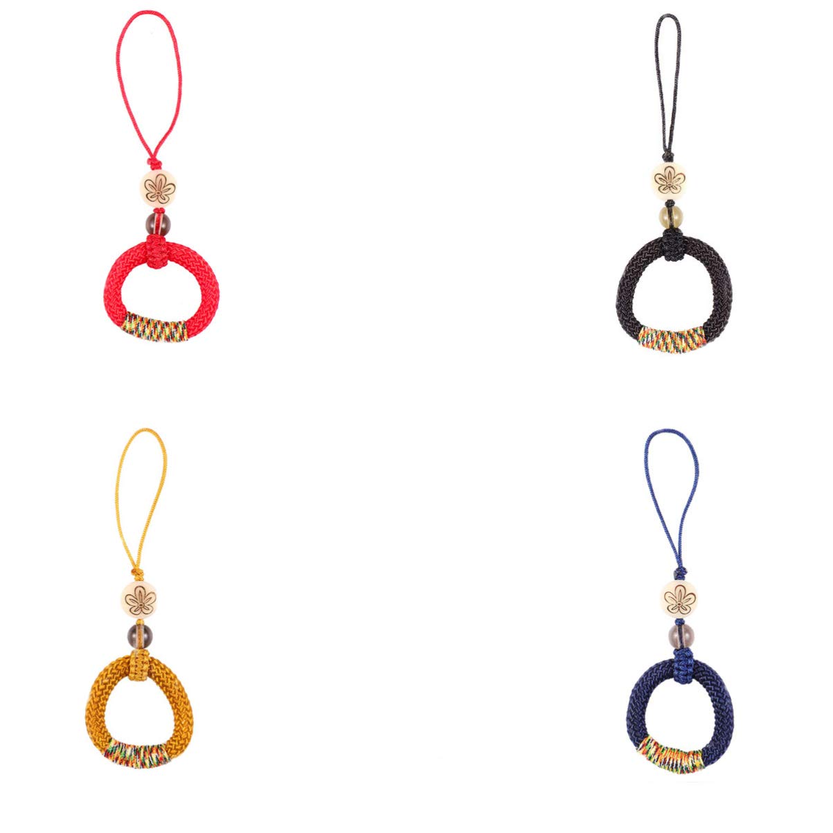 UKCOCO 4-Pack Finger Ring Lanyard Wrist Strap - Secure Holder for Smartphones, Cameras, Flashlights, Keys & USB Drives - Perfect for Outdoor Activities, Travel & Daily Use