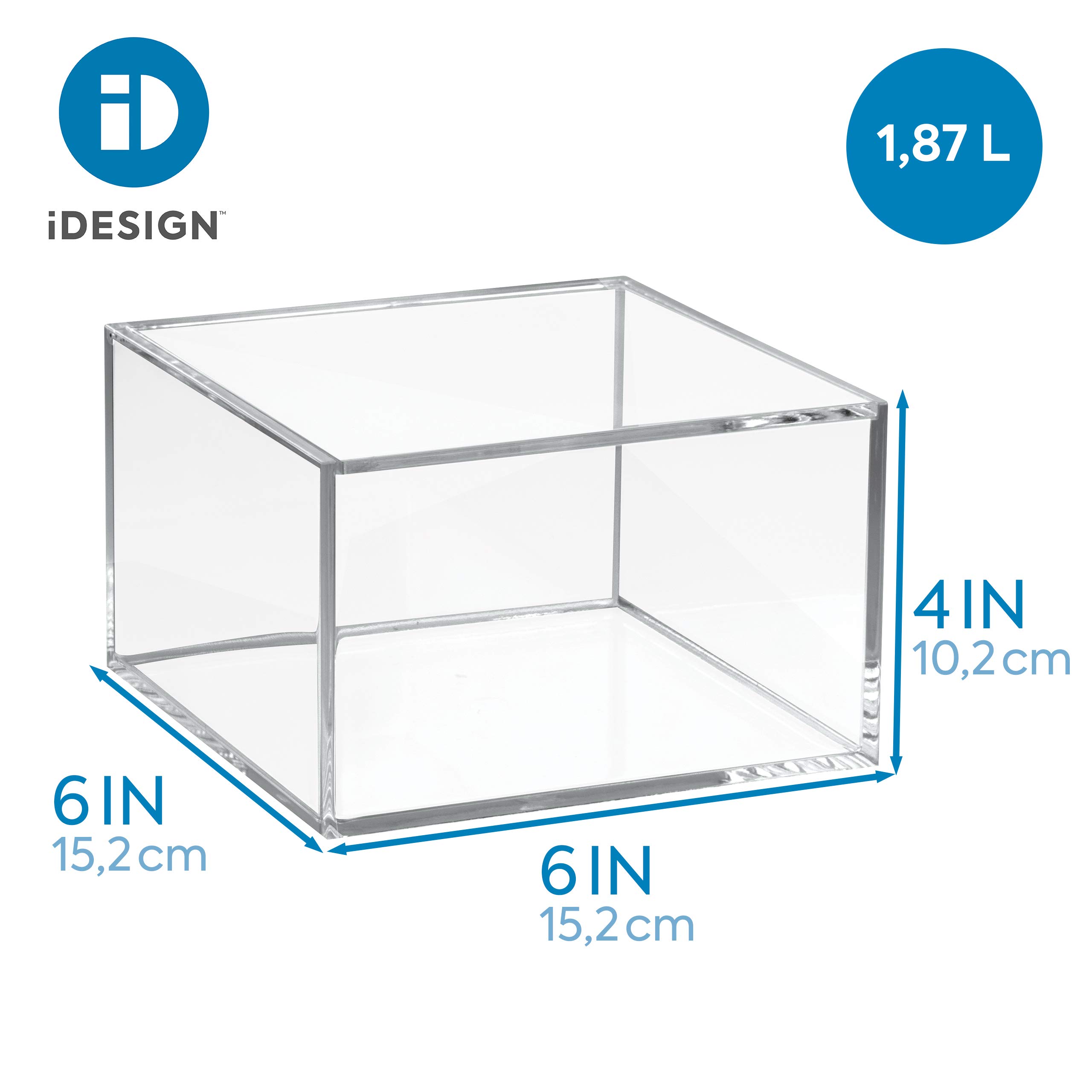 InterDesign Clarity Clear Makeup Organizer with Lid - 4