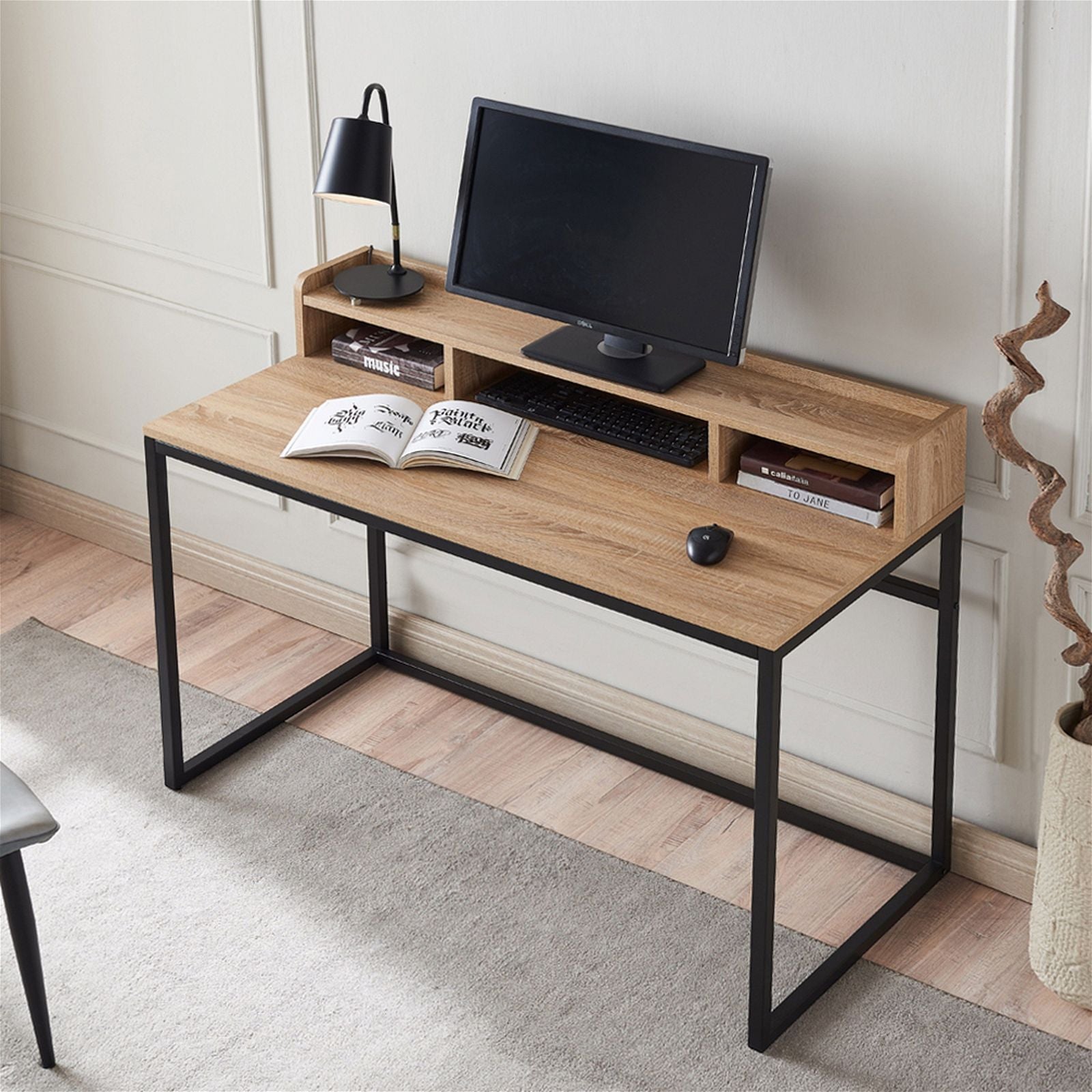 Woodstock Sally Office Desk 1200 - Light Oak Finish, Modern Home Office Furniture for Small Spaces | Perfect for Remote Work & Study
