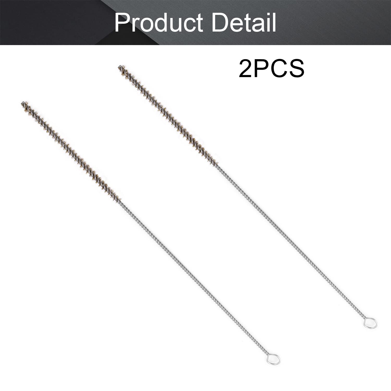 **Utoolmart Copper Wire Cleaning Brush - 0.2-inch Diameter, 12-inch Length (2-Pack) - Spiral Power Tube Brush for Deep Cleaning Bottles, Tubes, and Narrow Spaces**