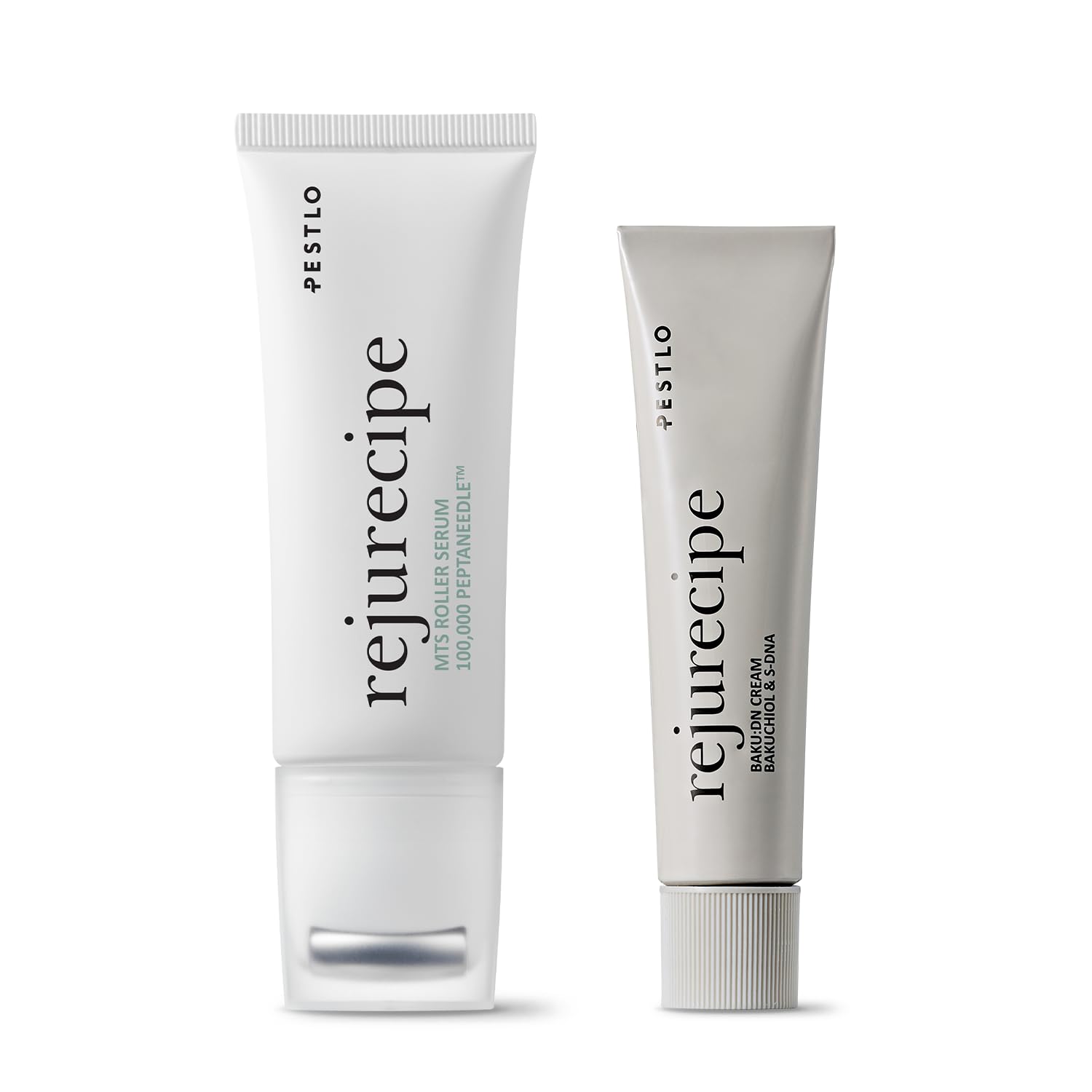 PESTLO Anti-Aging Skincare Set with Bakuchiol & Hyaluronic Acid | Rejurecipe Spicule Roller Serum & Baku:DN Cream | Firming Treatment for Wrinkles & Elasticity Boost | Perfect for Night Routine & Travel Skincare
