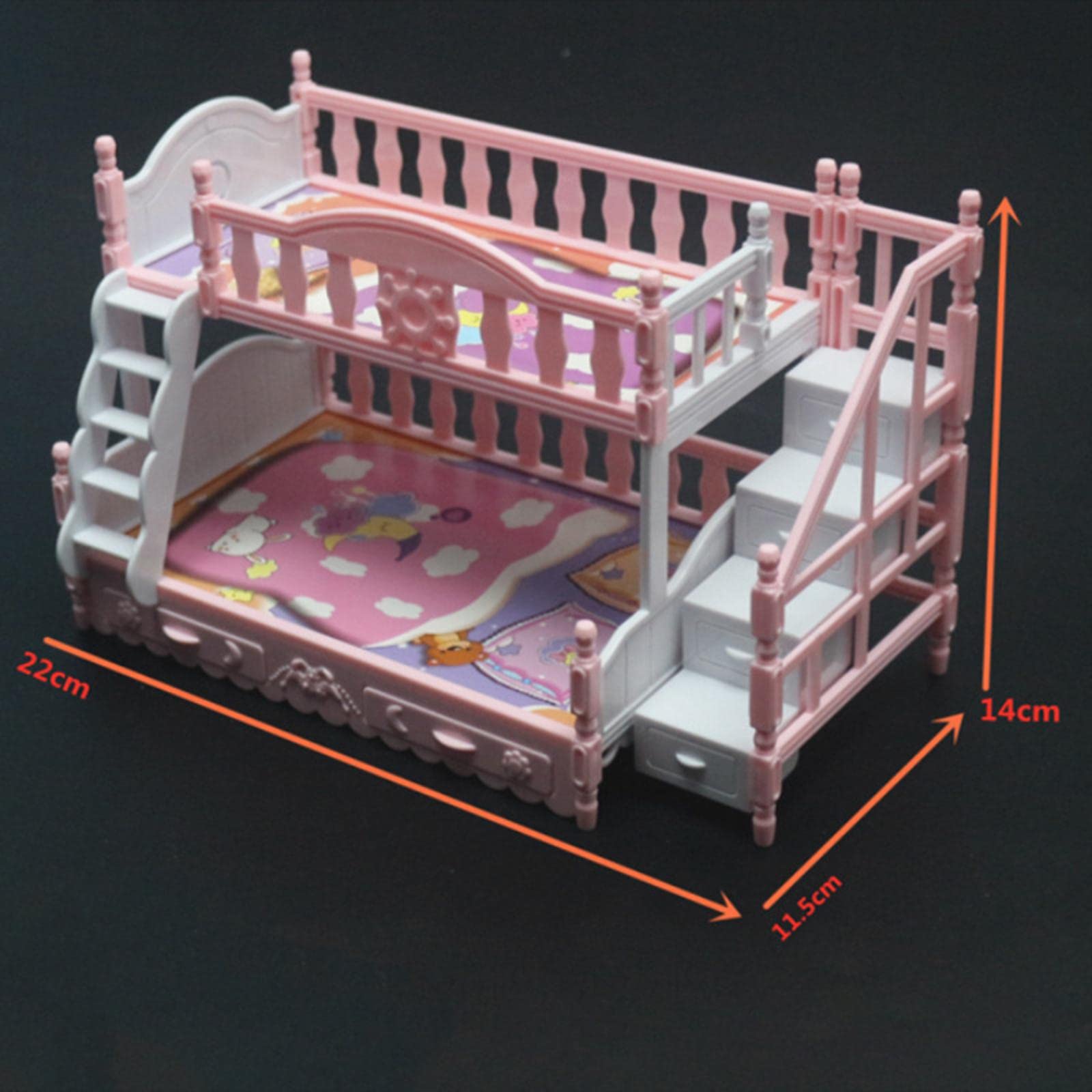 Amagogo 1:12 Scale Miniature Dollhouse Furniture Set - Replacement Bunk Beds for Dolls, Perfect for DIY Dollhouse Decor & Kids Pretend Play