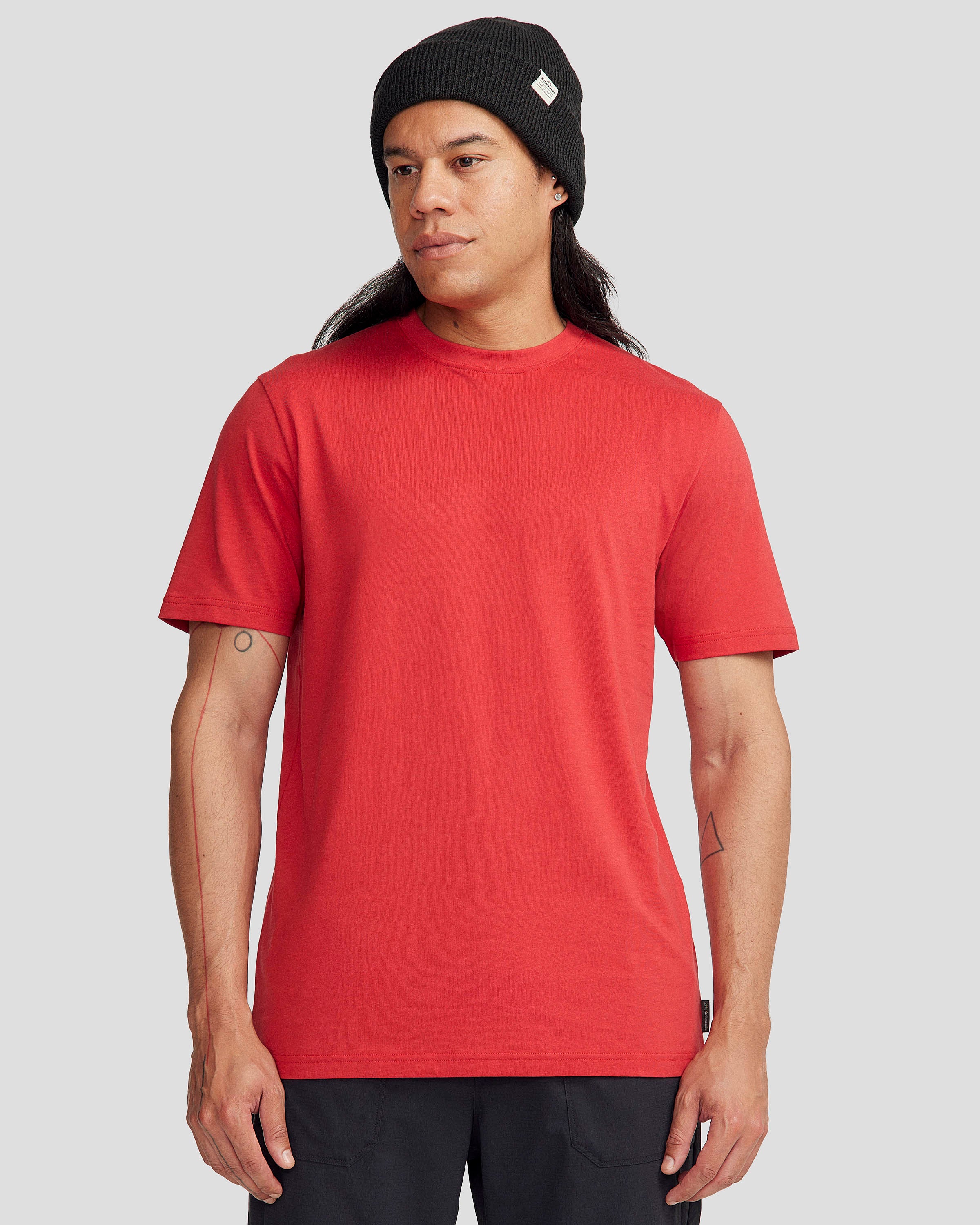 Men's Solid Organic Cotton T-Shirt - Classic Red | Soft & Breathable Casual Tee for Everyday Wear & Outdoor Activities