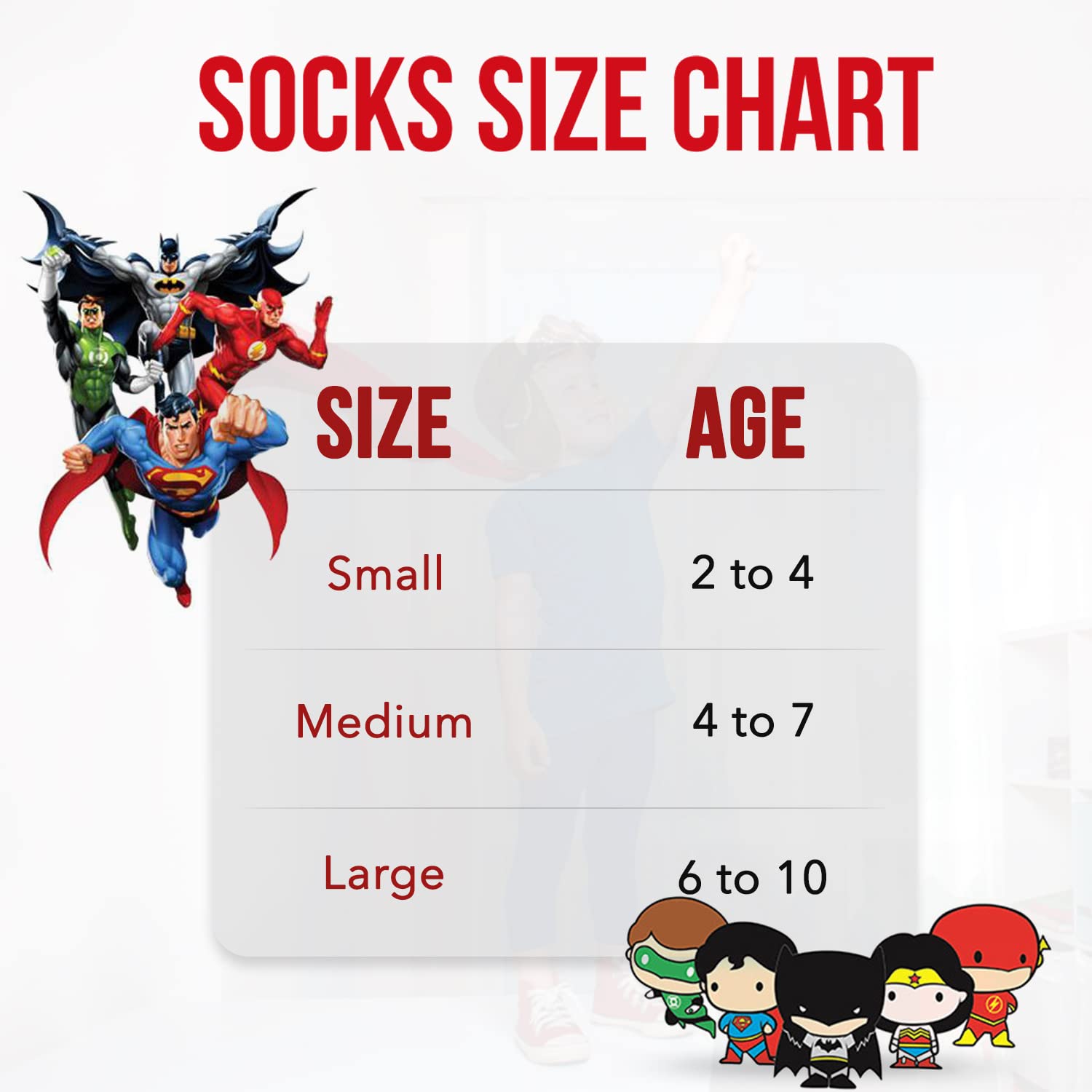 DC Comics Boys Socks 10-Pack - Batman, Superman, Wonder Woman & Flash Toddler Socks for Kids - Soft Cotton Ankle Socks for School, Play & Superhero Costumes