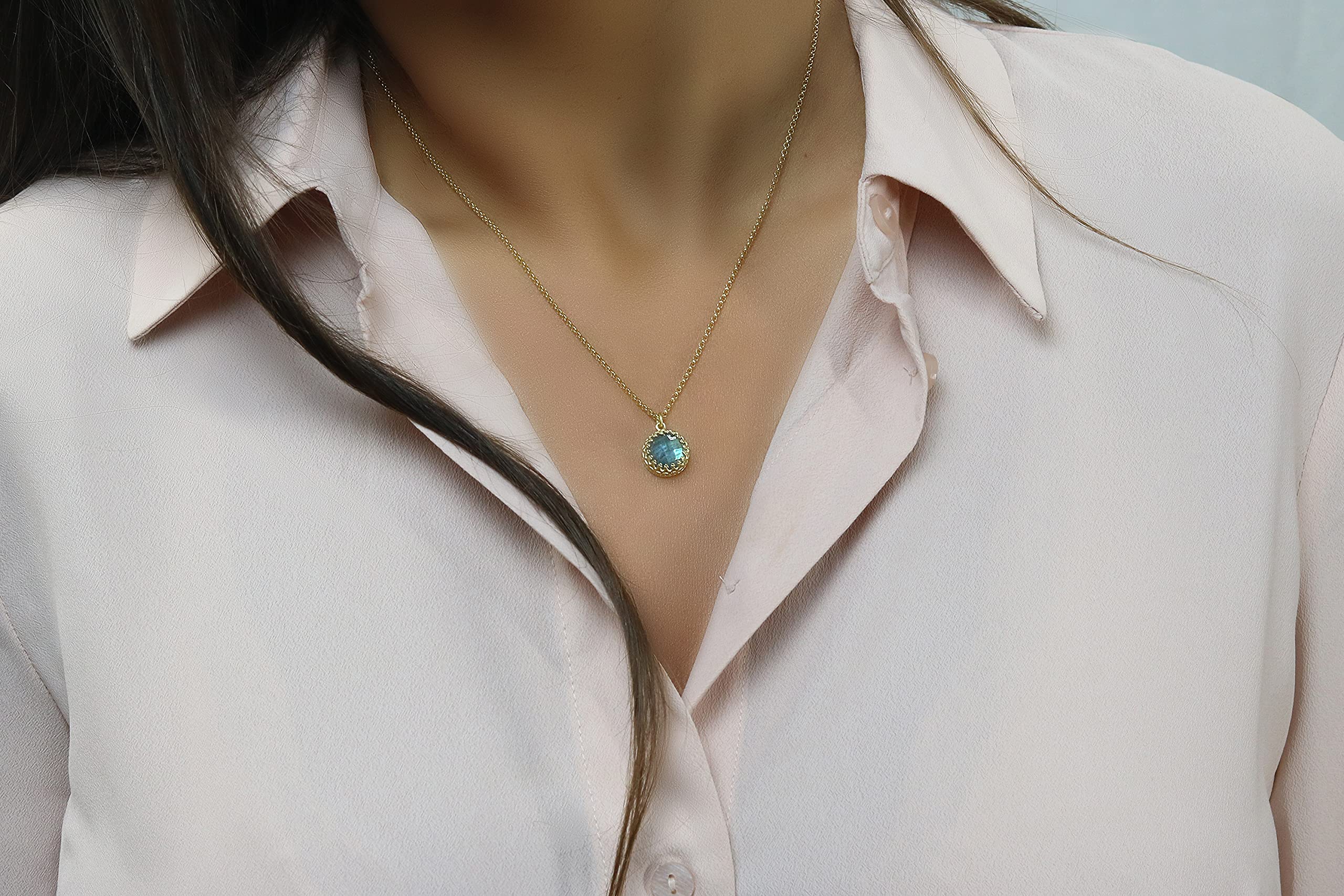Blue Labradorite Necklace for Women - Unique Gemstone Jewelry Gift for Birthday & Wedding - Boho Style