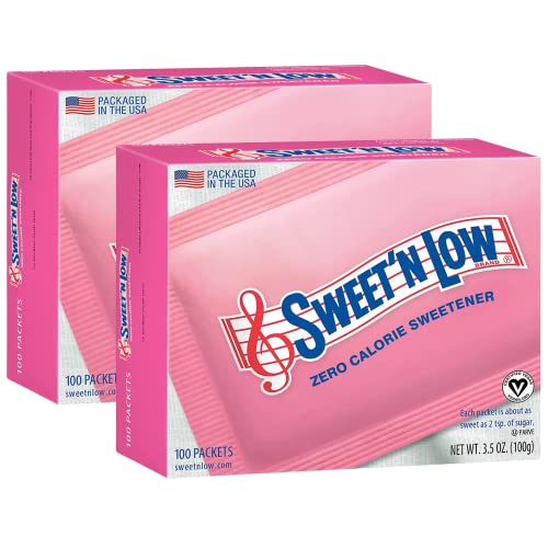 Sweet 'N Low Granulated Sugar Substitute - 100 Packets (2 Pack) | Zero Calorie Sweetener for Coffee, Tea & Baking | Perfect for Diabetics & Keto Diet
