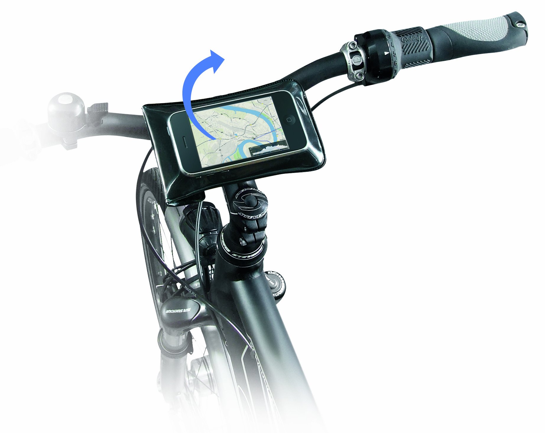 Rixen & Kaul Duratex M Waterproof Bike Phone Bag - Black | Cycling, Hiking & Outdoor Sports Accessory | Secure Smartphone Holder for Bicycle Handlebars