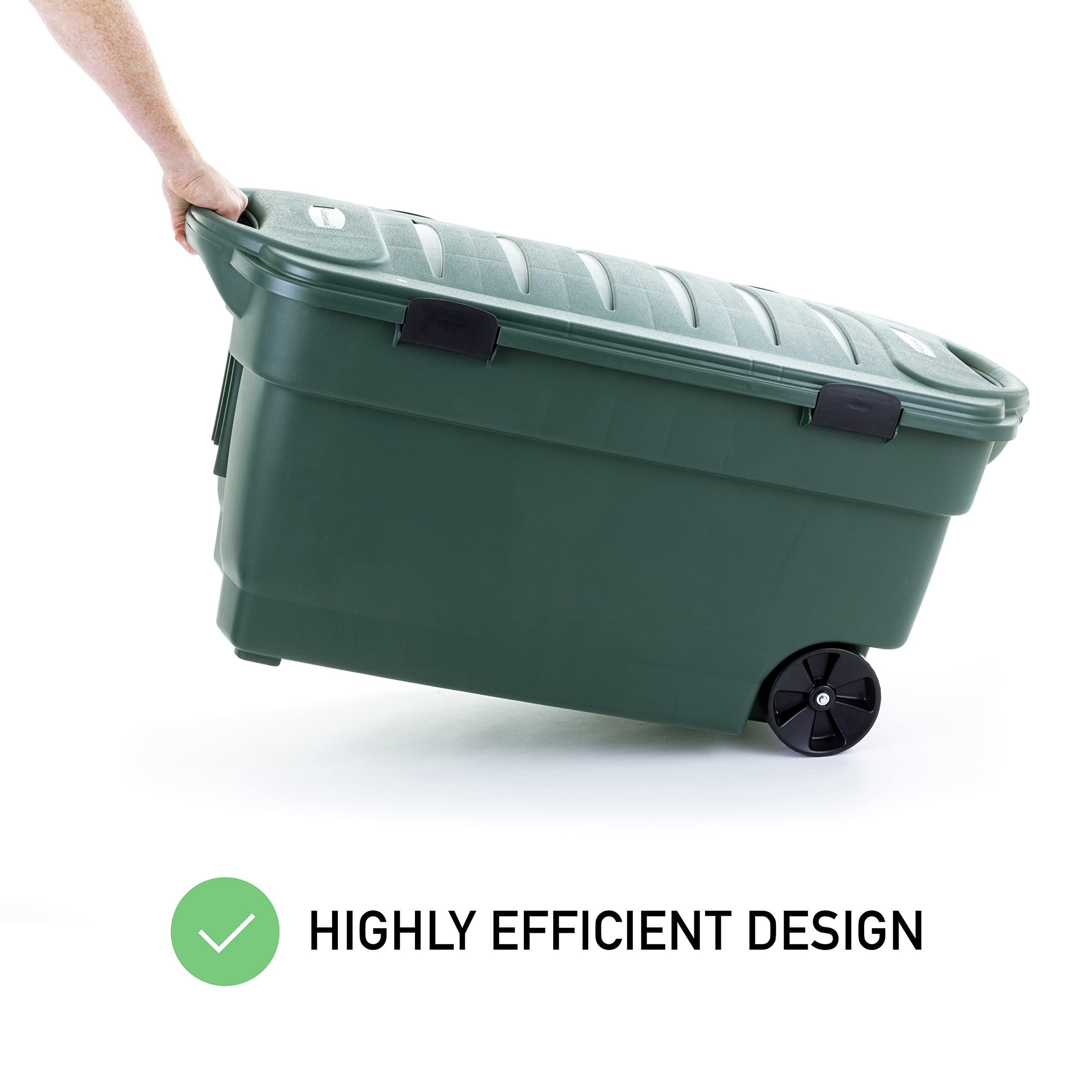 Rubbermaid ECOSense 40-Gallon Wheeled Storage Totes (Pack of 2) - Durable Reusable Bins with Latching Lids for Garage, Basement & Home Organization - Made from Recycled Plastic - Perfect for Seasonal Decor, Sports Gear & Household Storage