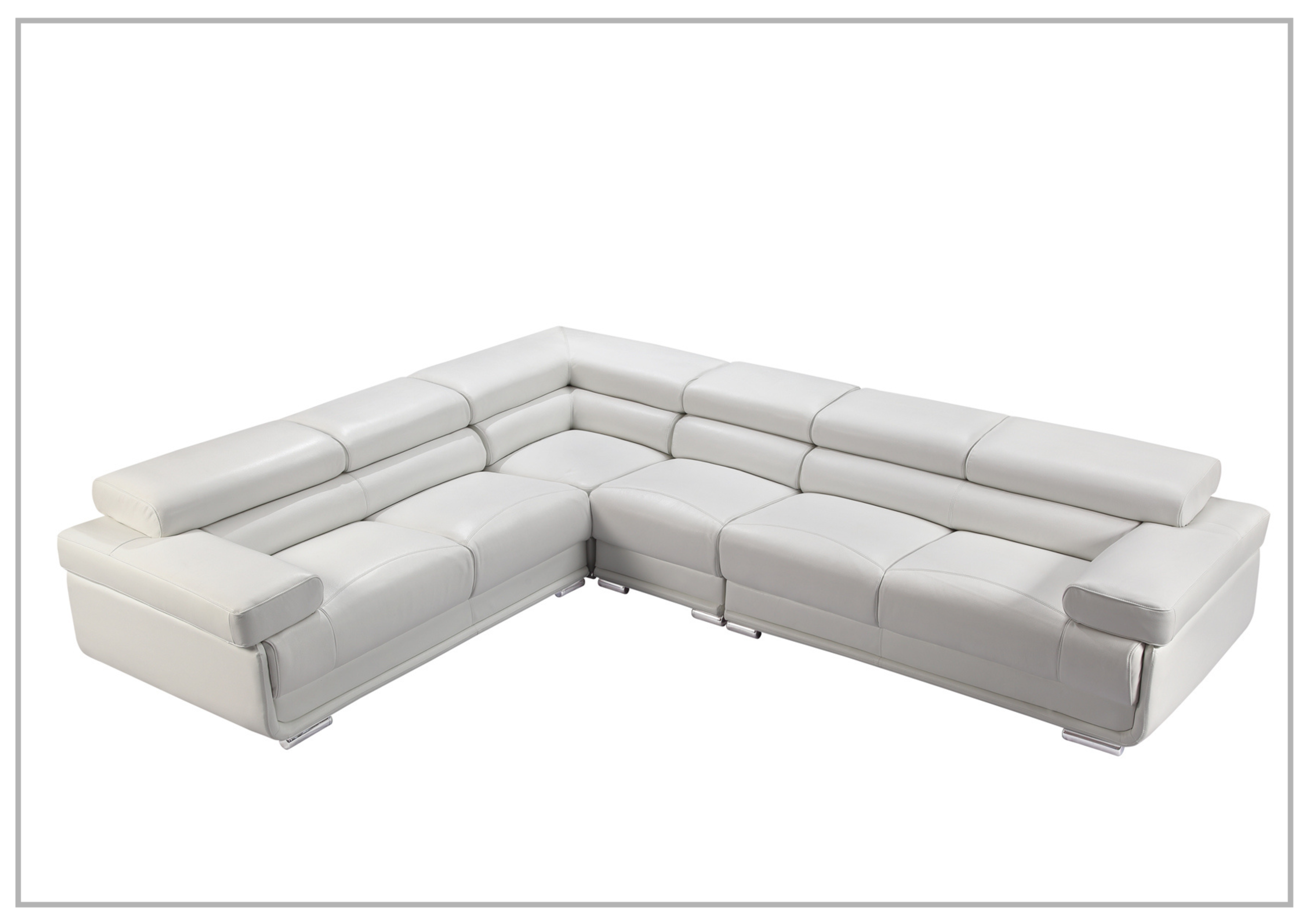 Gio Italia Baxton L-Shaped Leather Sectional Sofa - Modern Corner Couch for Living Room, Home Theater & Office Lounge