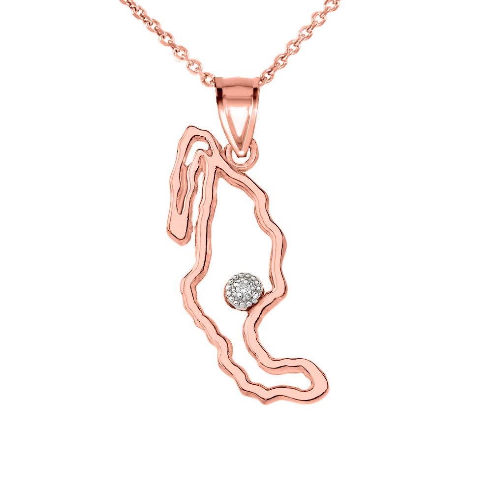 14K Gold Diamond Outline Mexico Map Pendant Necklace - Perfect for Travel Lovers & Patriotic Jewelry Gifts