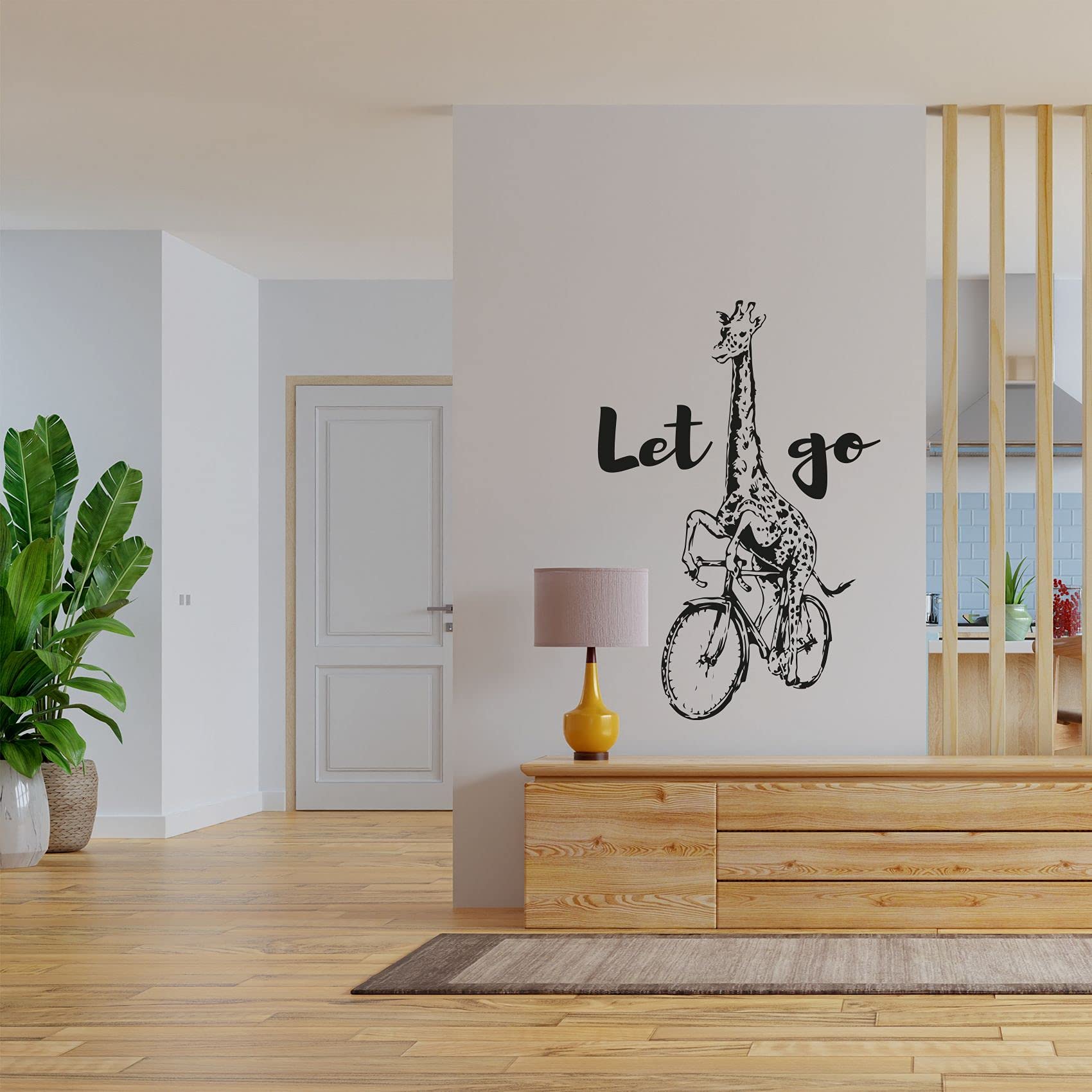 Giraffe Silhouette Wall Decal - Cute Animal Cycling Design Vinyl Sticker for Nursery, Kids Room, Study & Home Decor - 10x8 Inch - Perfect for Boys & Girls Bedroom, Playroom & Classroom Wall Art