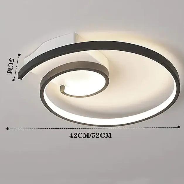 Modern Minimalist Rotating Ring Ceiling Light - Adjustable LED Fixture for Living Room, Bedroom, and Office Lighting